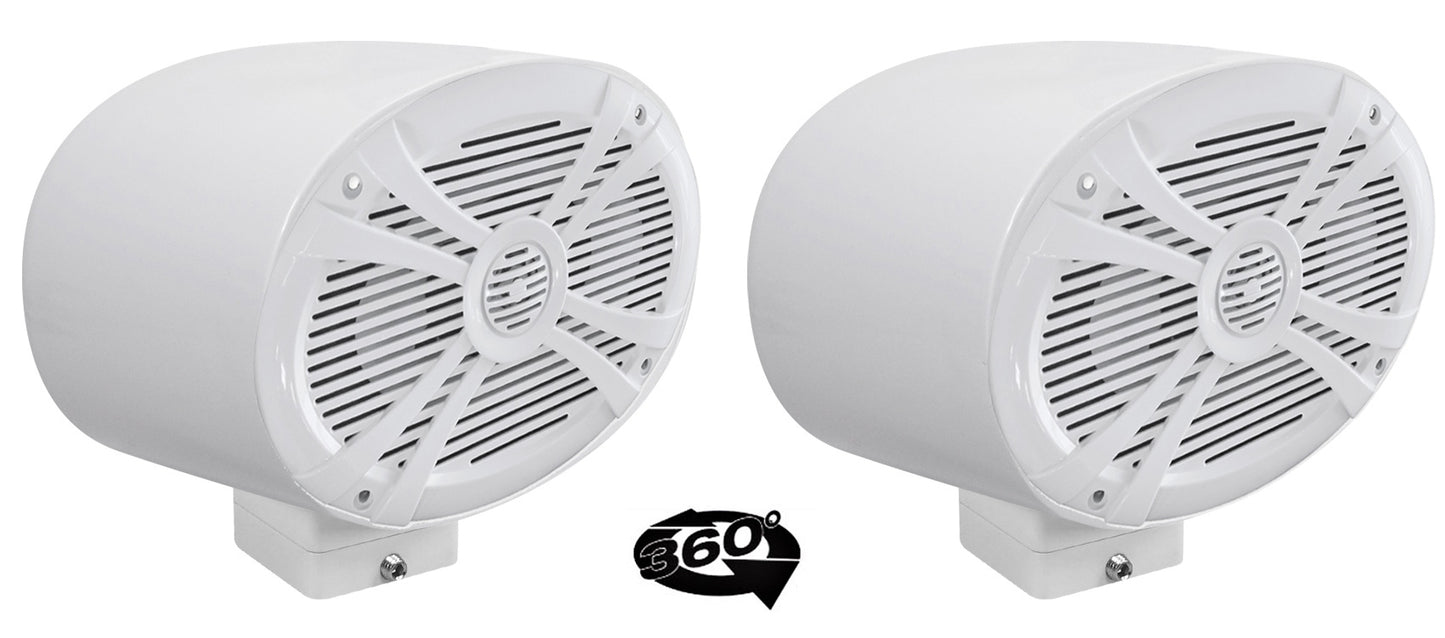 MAC69W White 6x9" Tower Speaker Pods 2-Pack + MAC360W Swivel Clamps Bundle