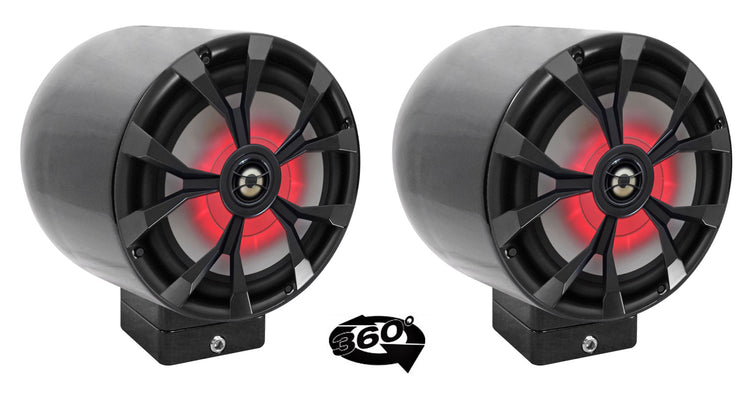MAC80B Black 7.7" Tower Speaker Pods 2-Pack + MAC360B Swivel Clamps Bundle