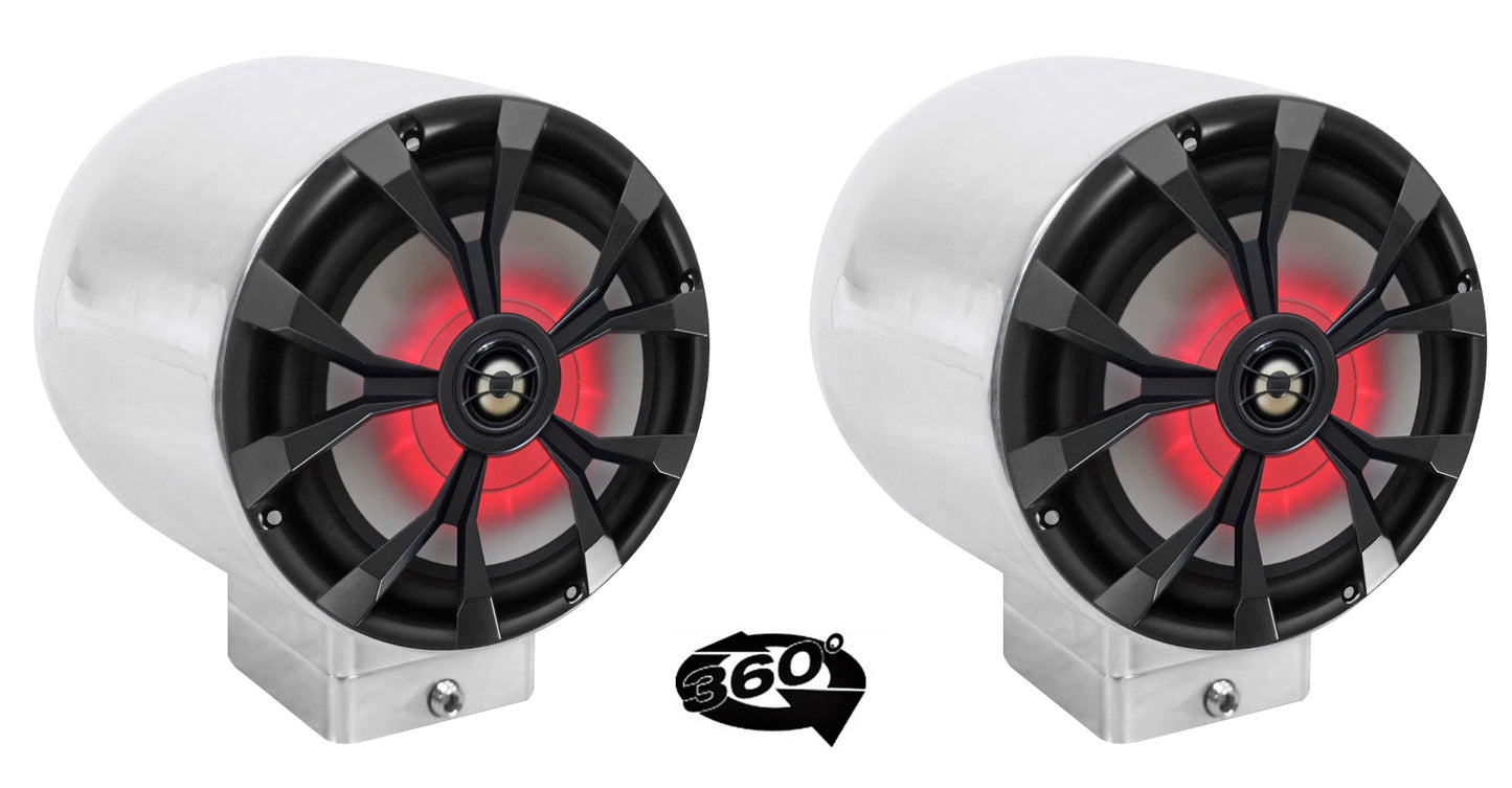 MAC80S Polished 7.7" Tower Speaker Pods 2-Pack + MAC360C Swivel Clamps Bundle