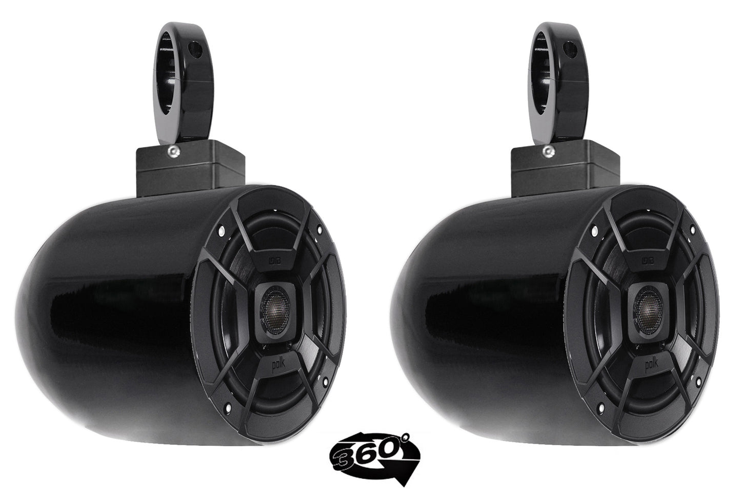 MAC65B Black 6.5" Tower Speaker Pods 2-Pack + 6.5" Marine Speakers Bundle