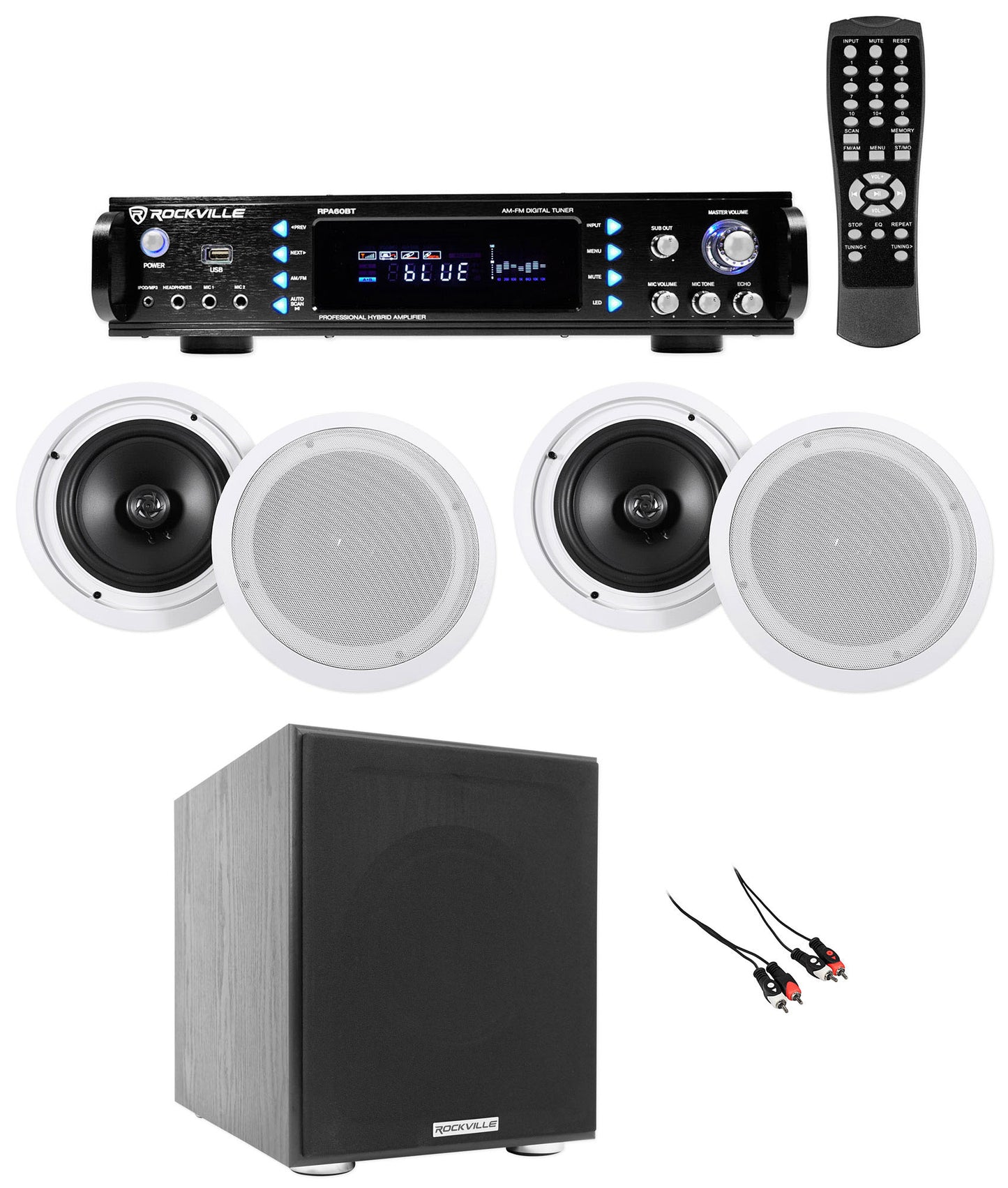 RPA60BT 4-Pack + HC85 White In-Ceiling Speakers Bundle