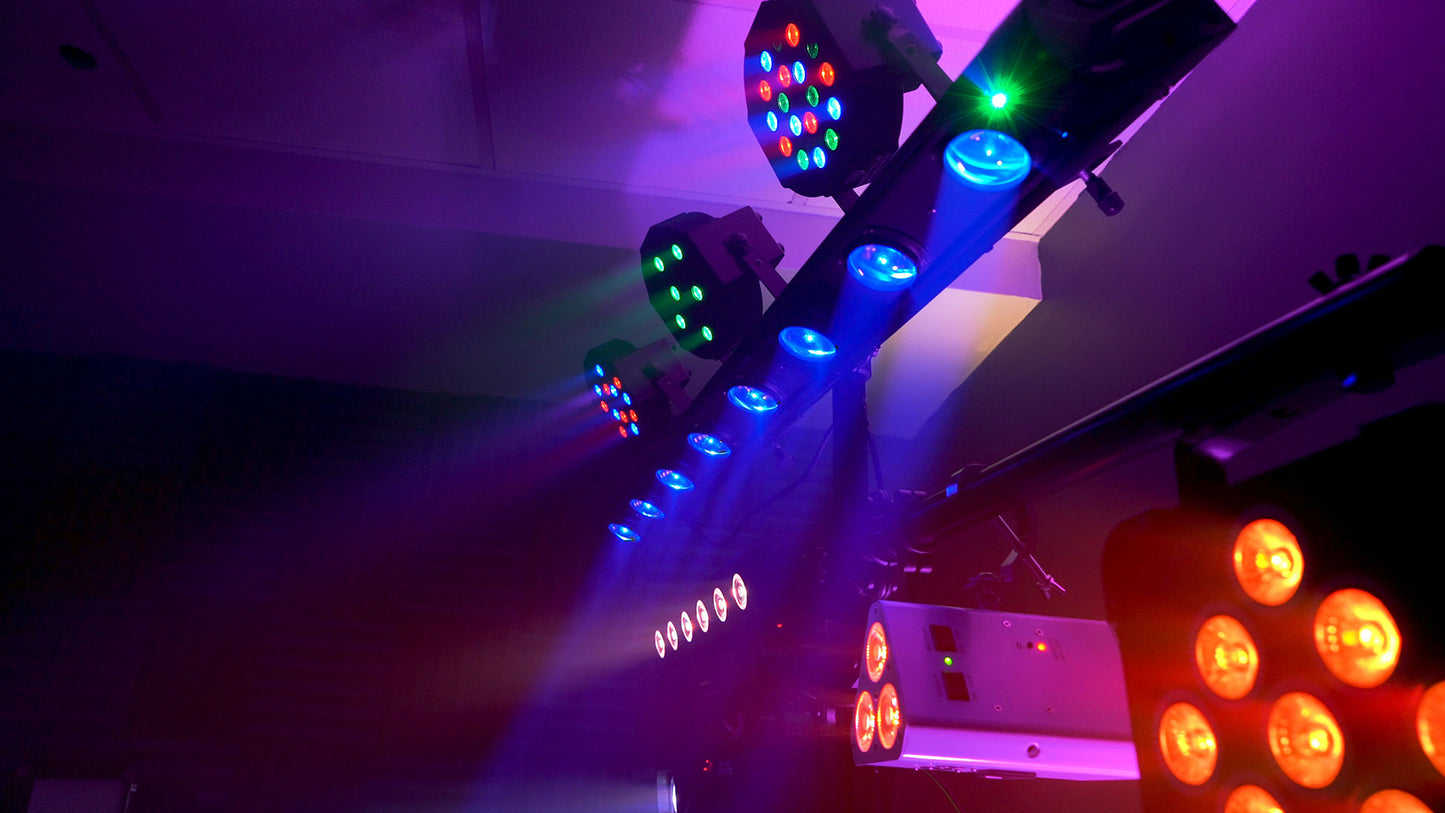 RVLS1 Lighting Tree + RockOn-7 2-Pack + RockPAR50 2-Pack + ROCKFORCE 192 Bundle