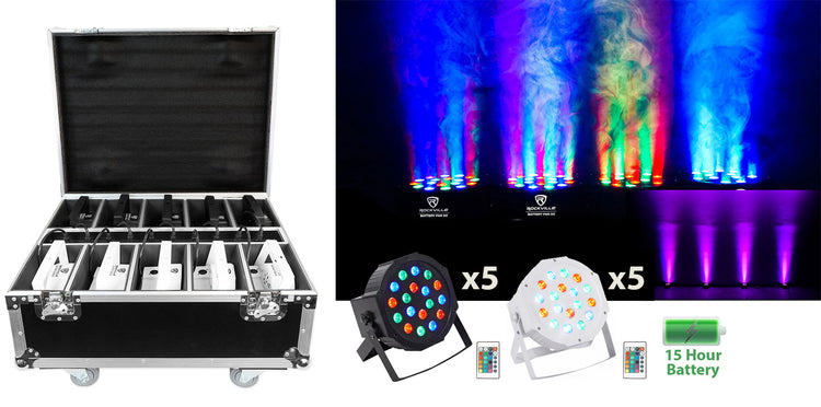 BATTERY PAR 50 Mixed 10-Pack + Charging Road Case Bundle