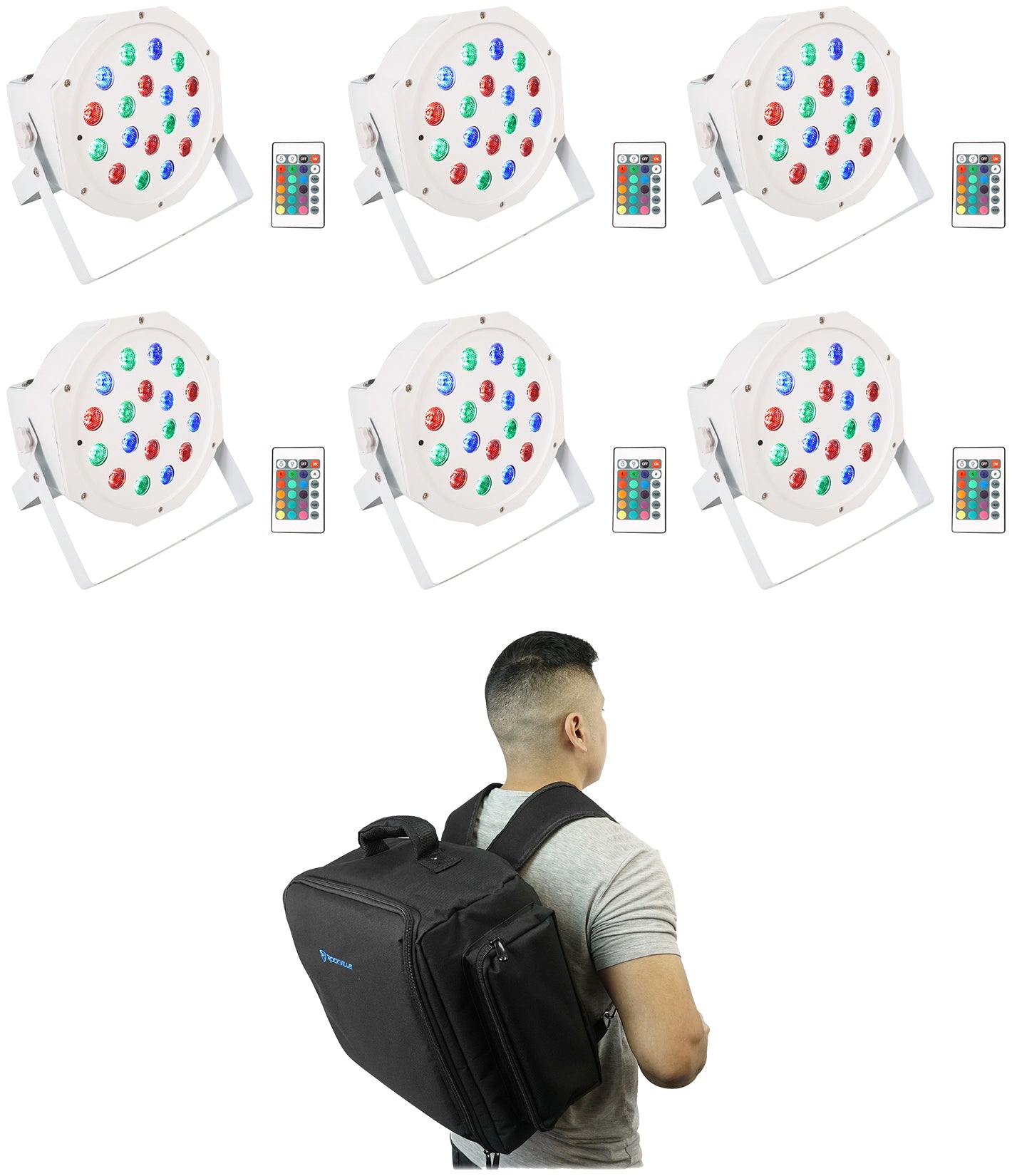 BATTERY PAR 50 White 6-Pack + RLBP6 Backpack Bundle