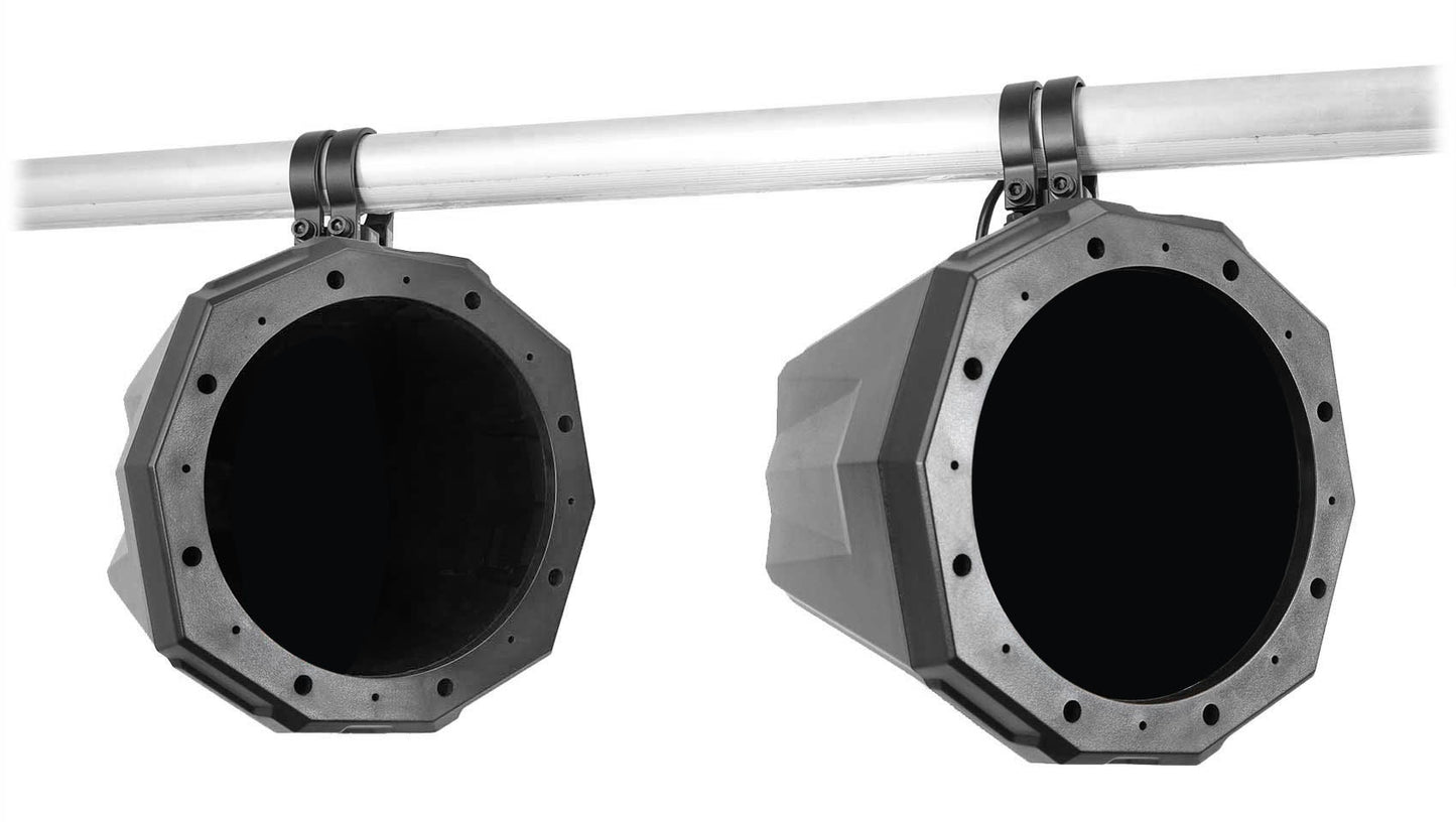 (2) Rockville 8" Speakers+SSV Swivel Cage Pods For Polaris RZR PRO XP w/2" Cage