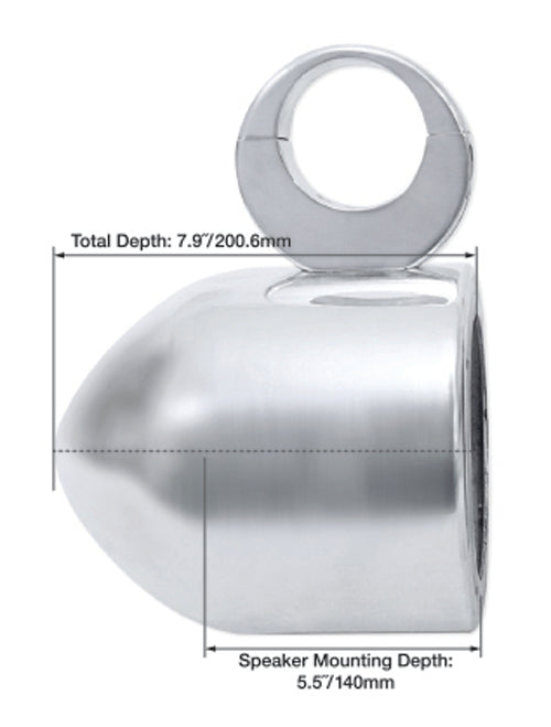 MAC525S 5.25" Chrome Wakeboard Pods 2-Pack + 360° Swivel Clamps Bundle