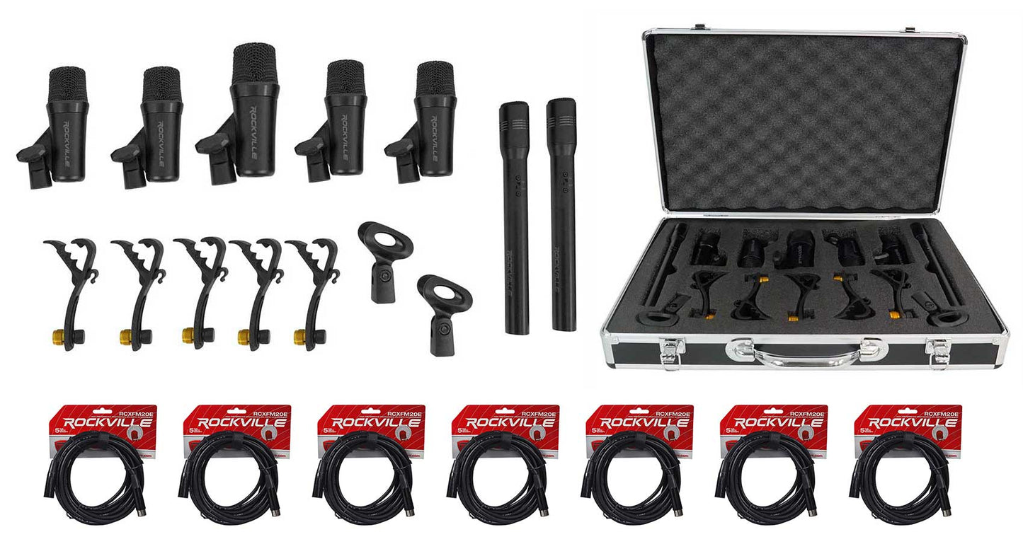 PRO‑D7 Drum Mic Kit + XLR Cables 7-Pack Bundle