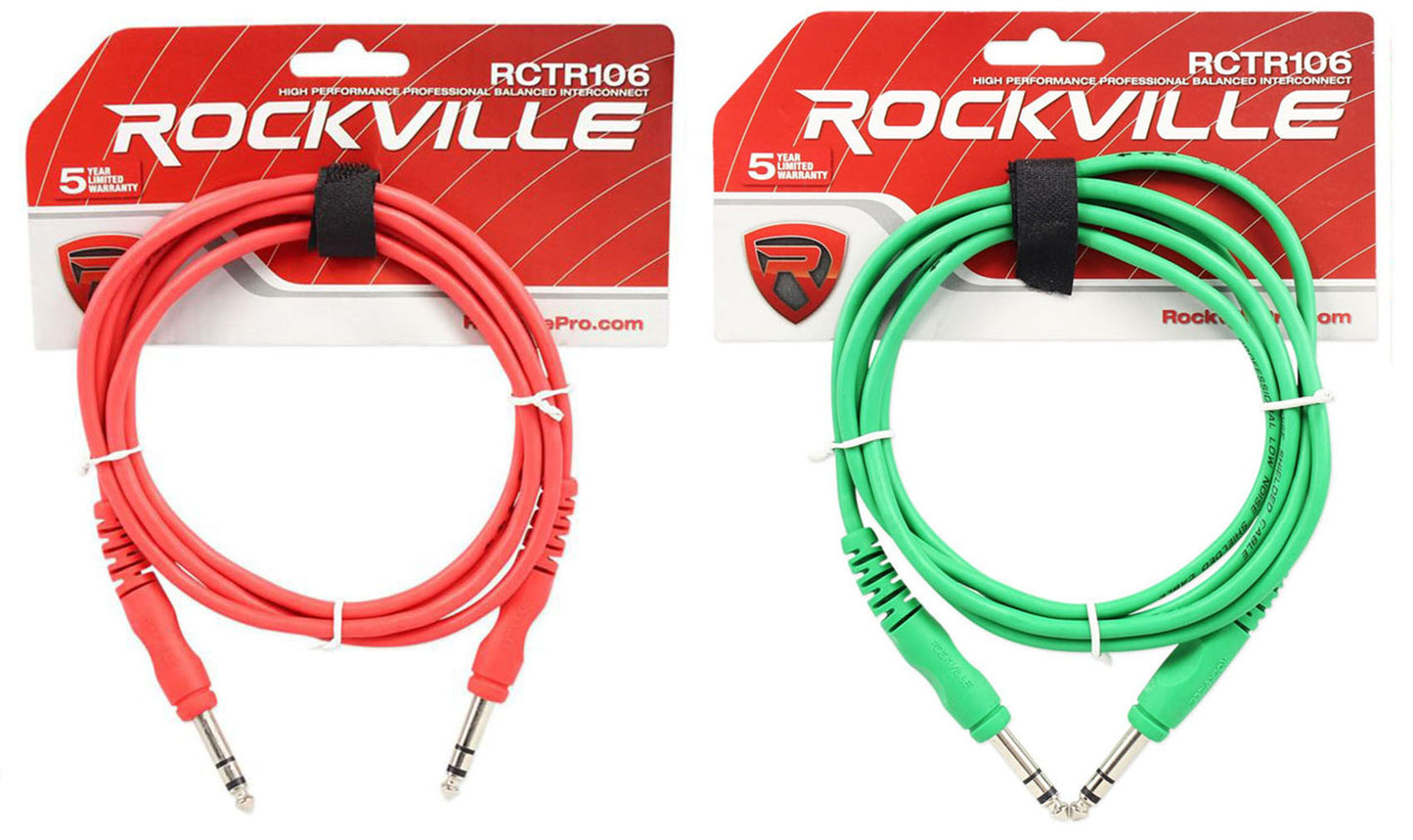 RCTR106 6' TRS 2-Pack + Color Cables Bundle