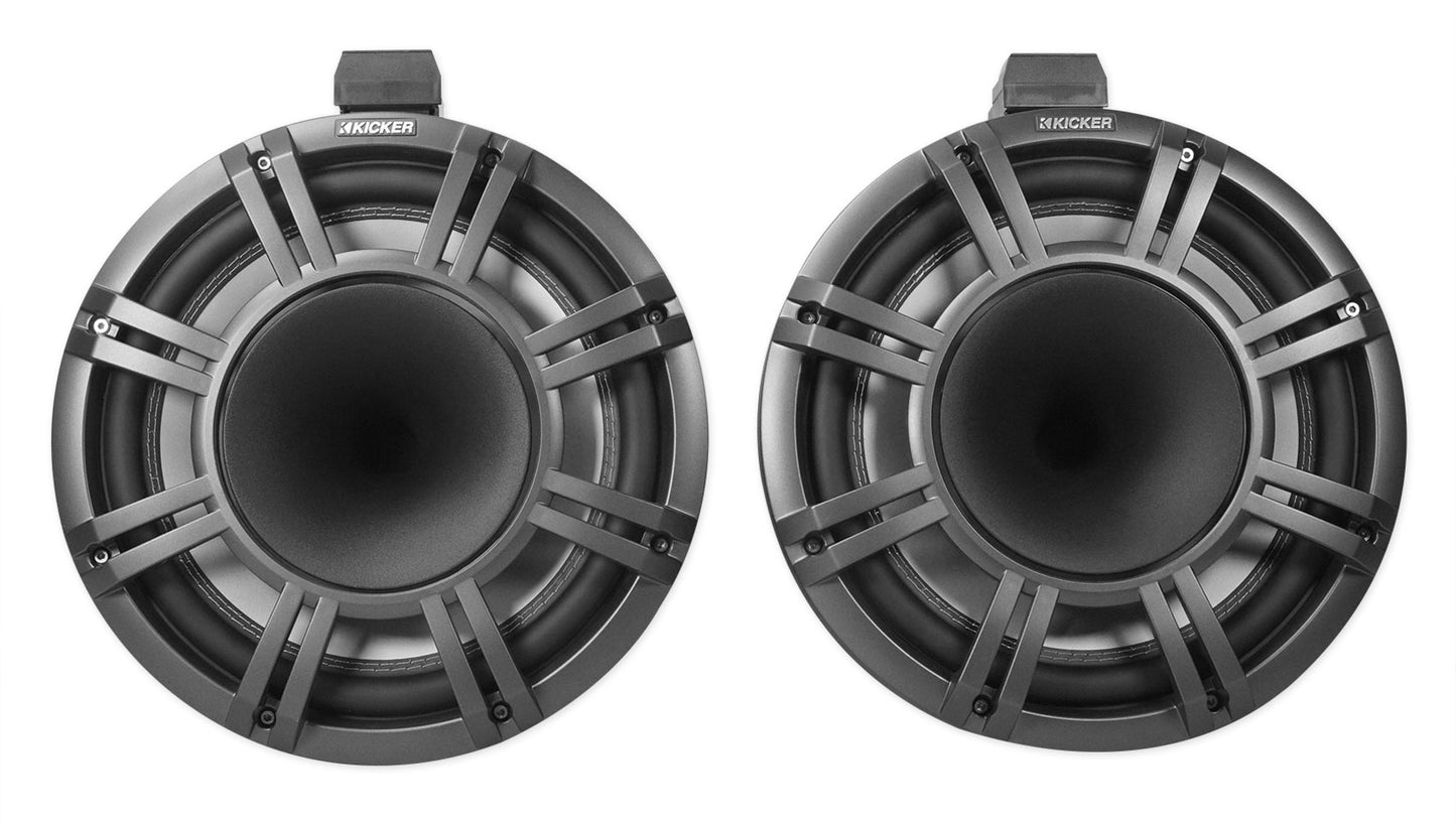 KICKER KMTC11 HLCD 11" Wakeboard Tower Speakers+4) 8" LED Speakers+6-Channel Amp