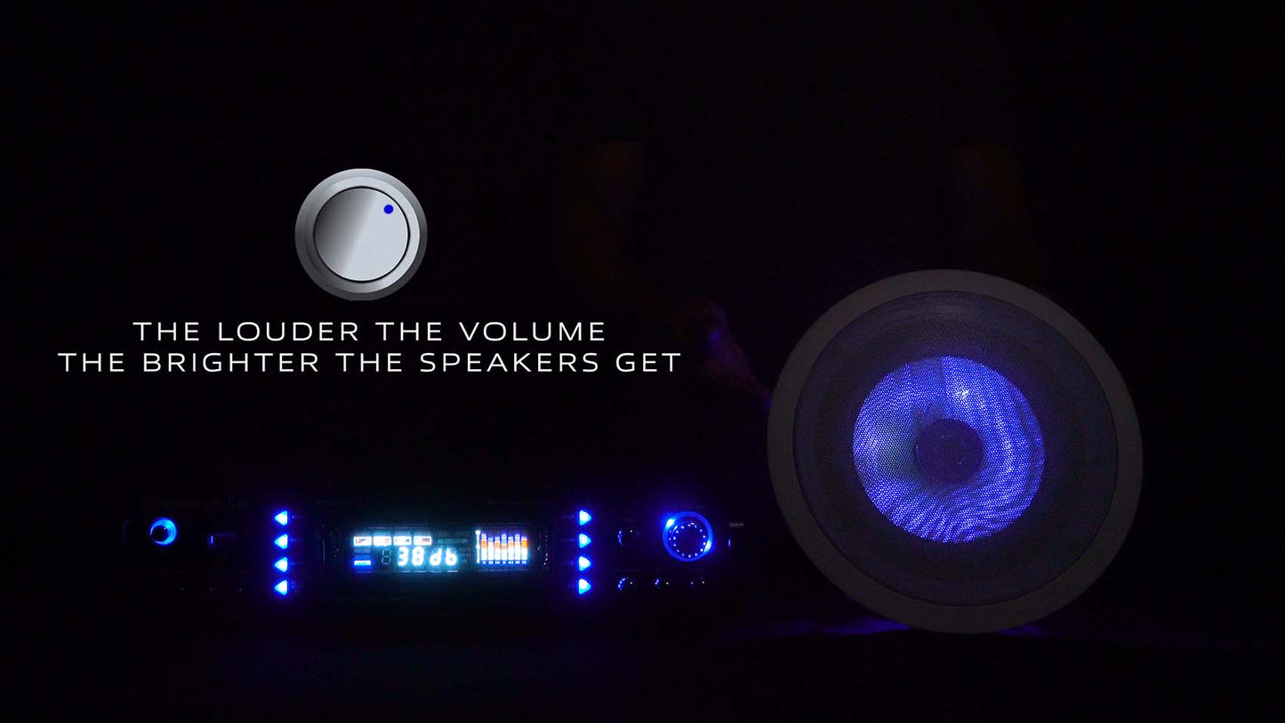 HC65-LED White 4-Pack + RPA60BT Bluetooth Receiver Bundle