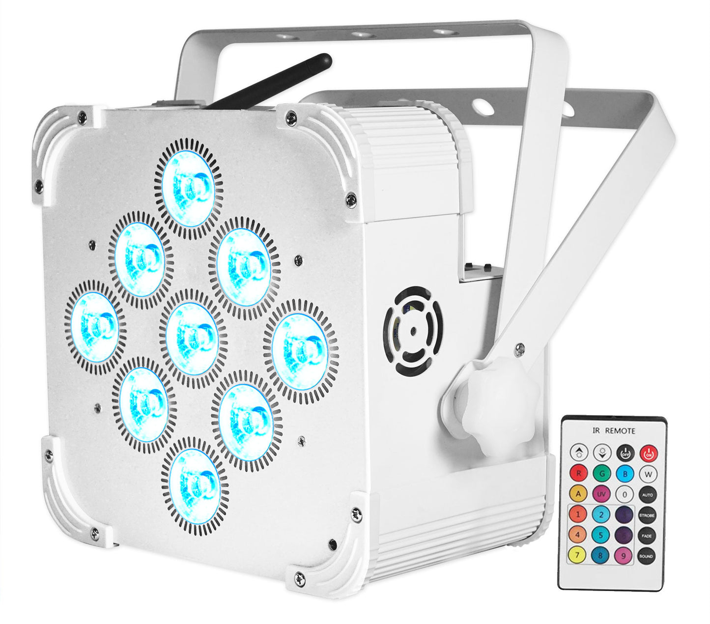 BEST PAR 60 White 10-Pack + ROCKFORCE W4 DMX Controller Bundle