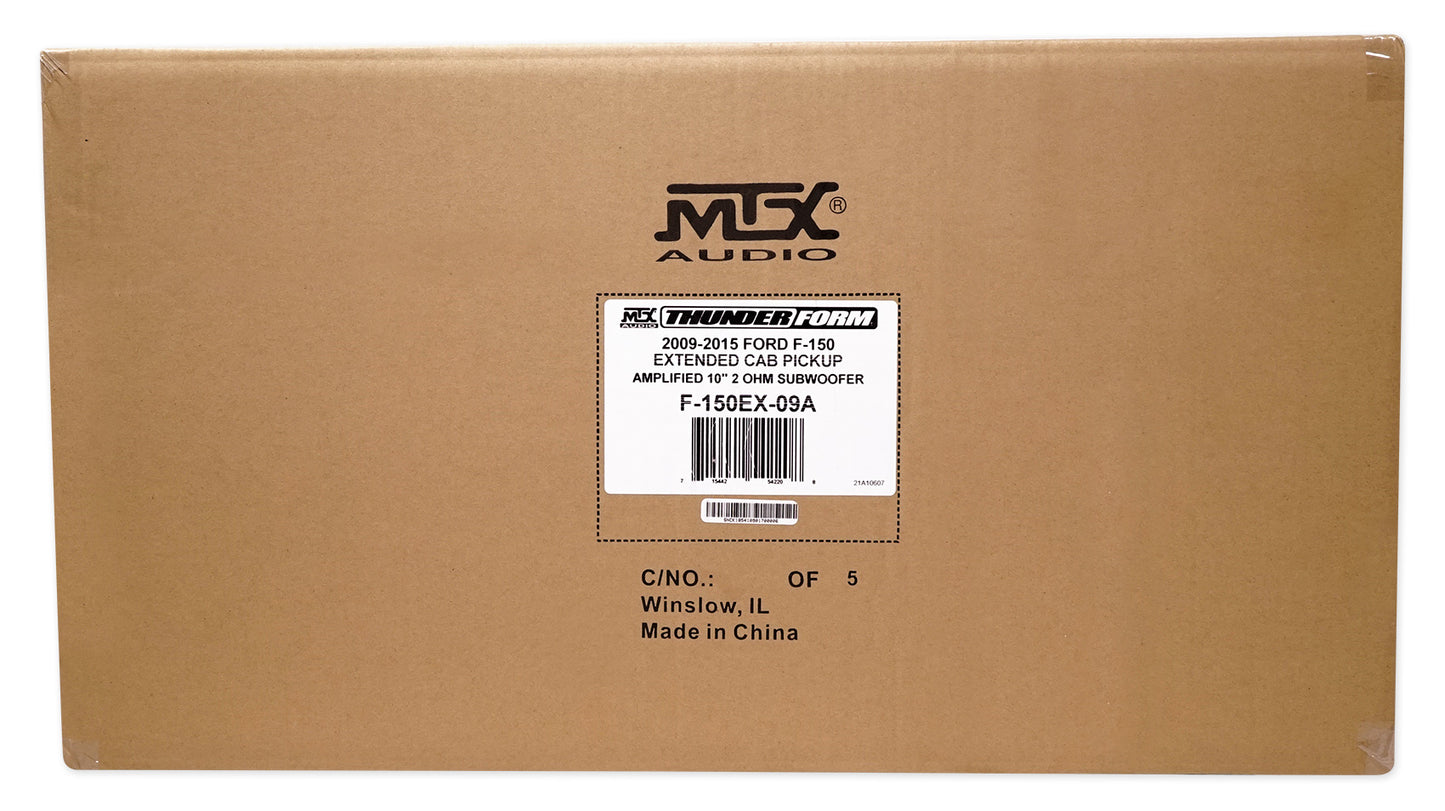 10 inch MTX Subwoofer+Sealed Sub Enclosure For 09-15 Ford F-150 Super Cab+ROCKBAR