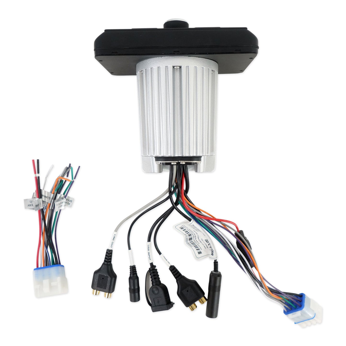 KICKER KMC3 Digital Media Receiver w/Bluetooth+Remote+2) 6.5" Black LED Speakers