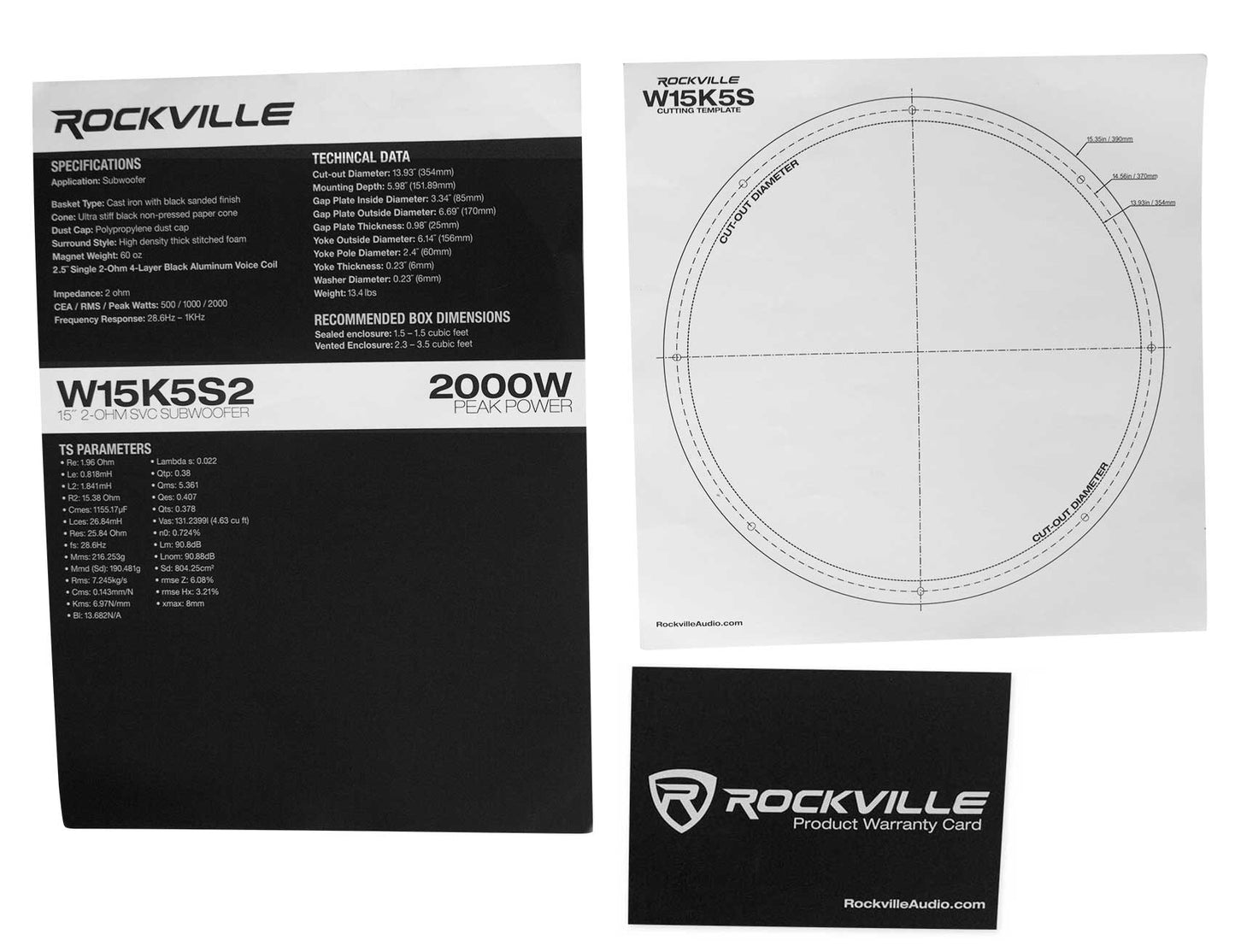 Rockville W15K5S2 2-Pack + RD15 Dual 15" Sealed Enclosure Bundle