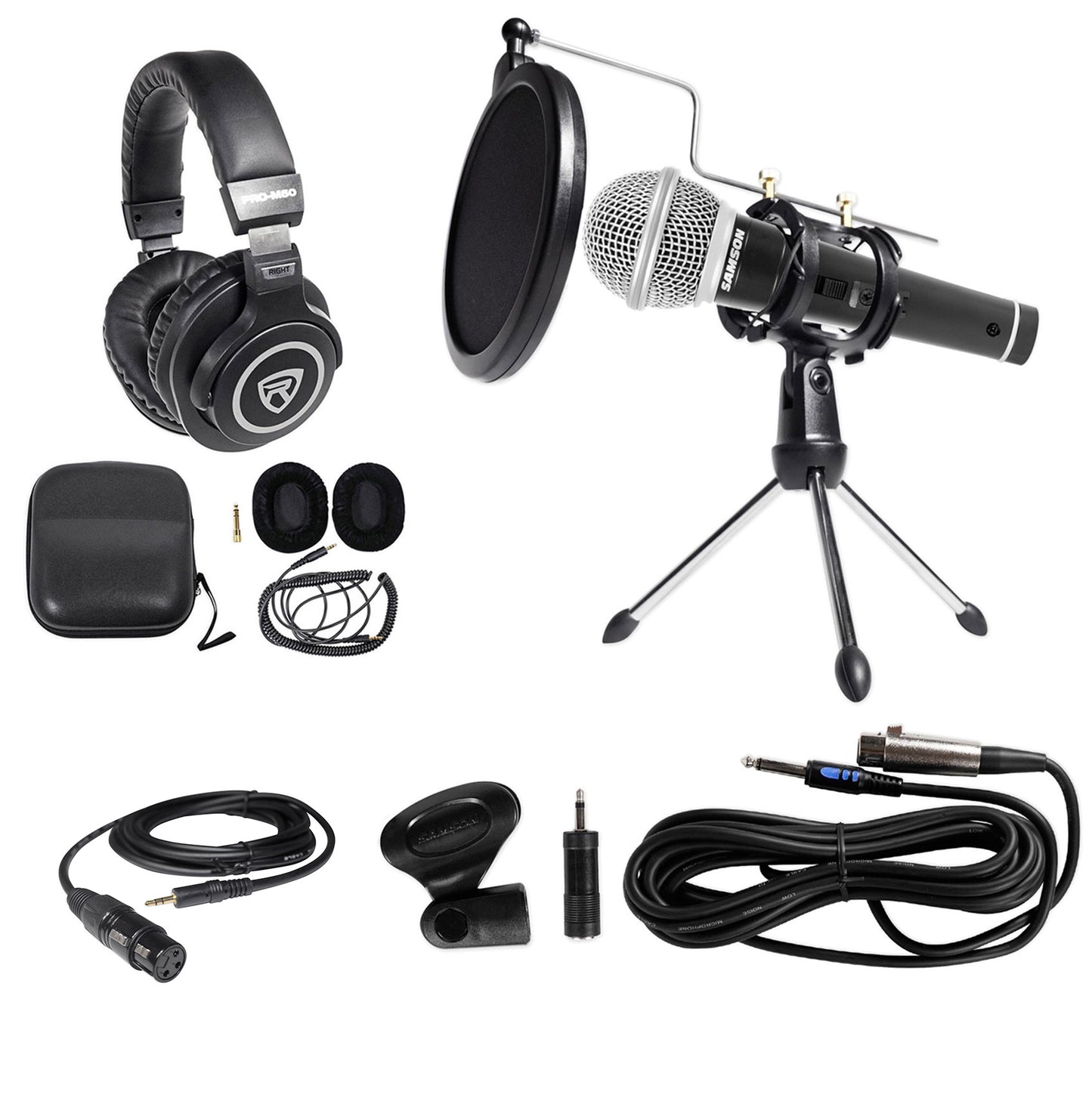 Samson PC Podcasting Podcast Streaming Bundle w/ Microphone+Stand+Headphones
