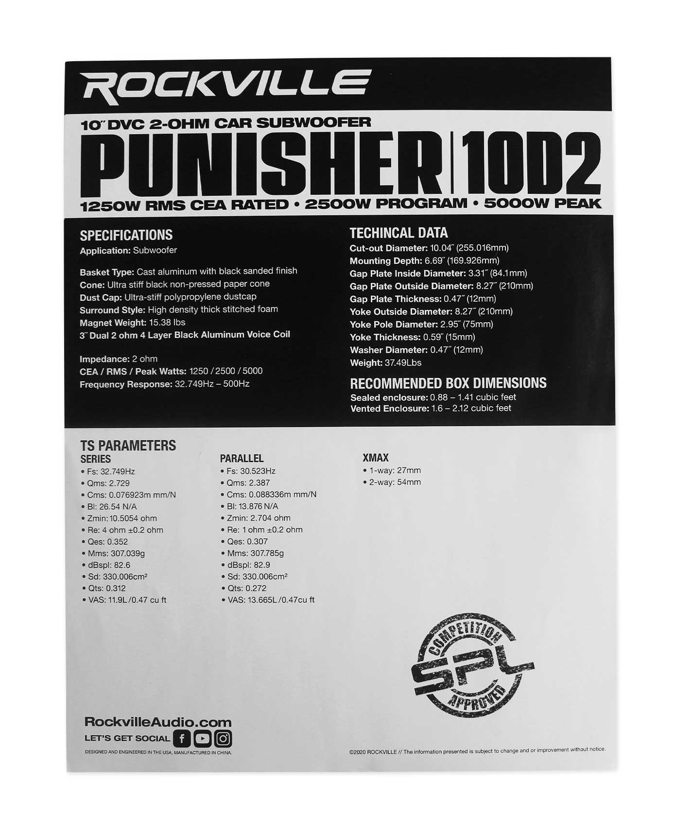 Punisher 10D2 2-Pack + RD10 Sealed Dual 10" Enclosure Bundle