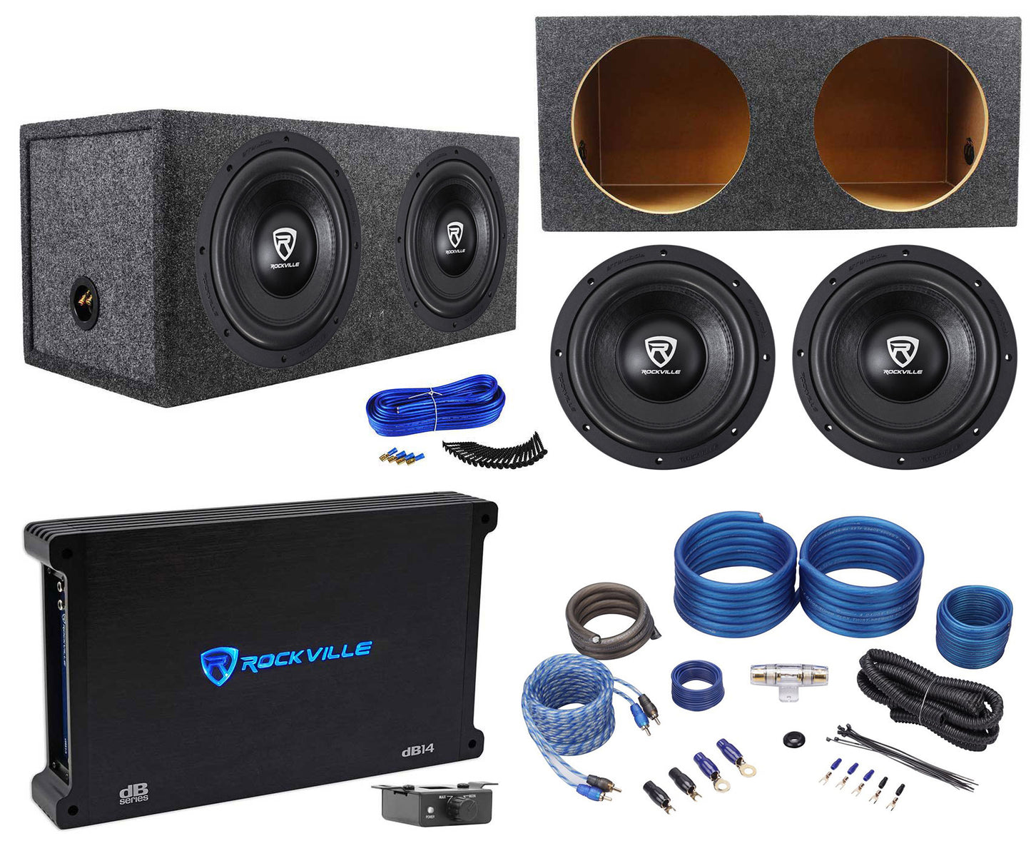 W10 K6 Series 10" Subwoofer 2-Pack + dB14 Amplifier Bundle