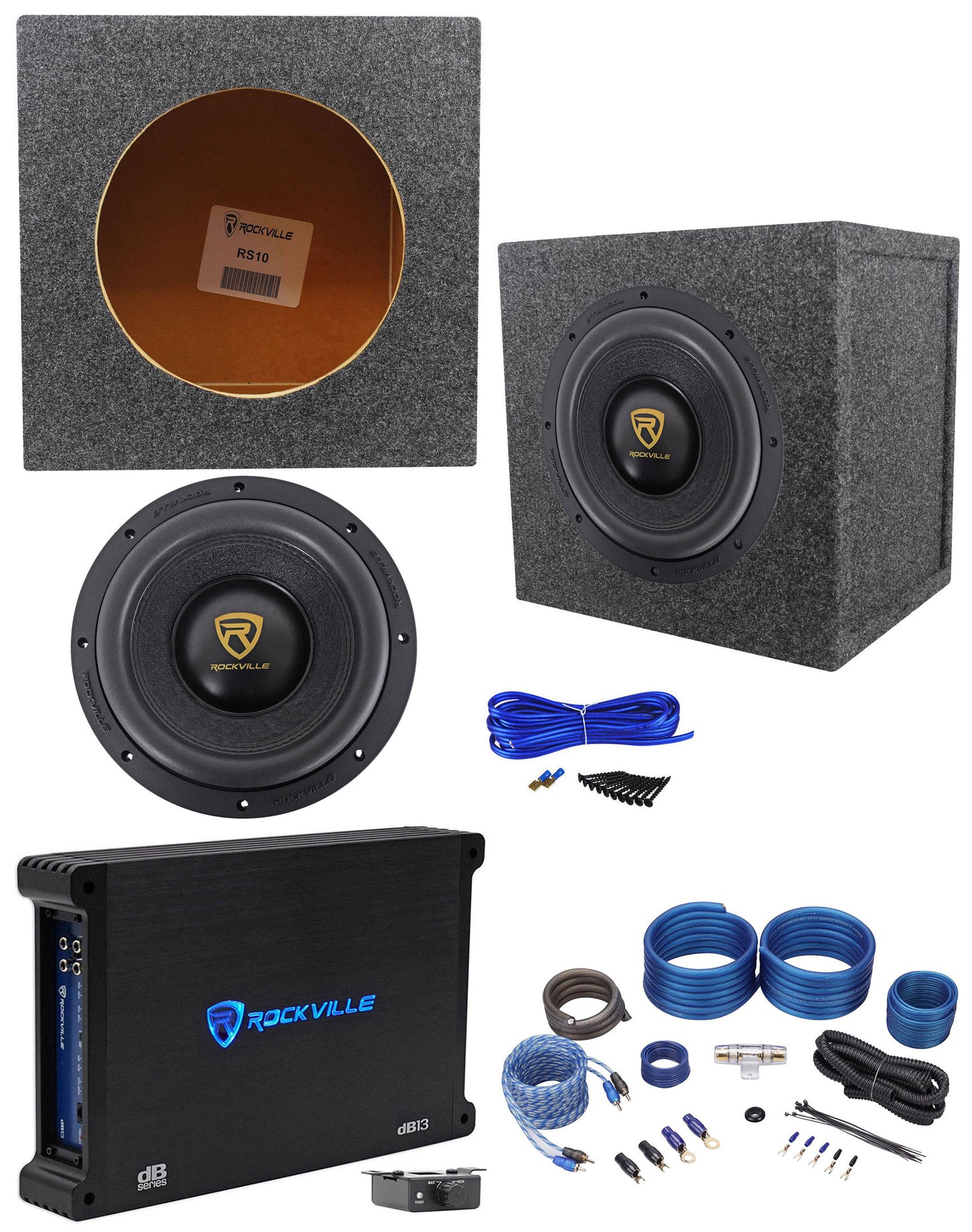W10K9D4 10" Subwoofer + dB13 Amplifier Bundle