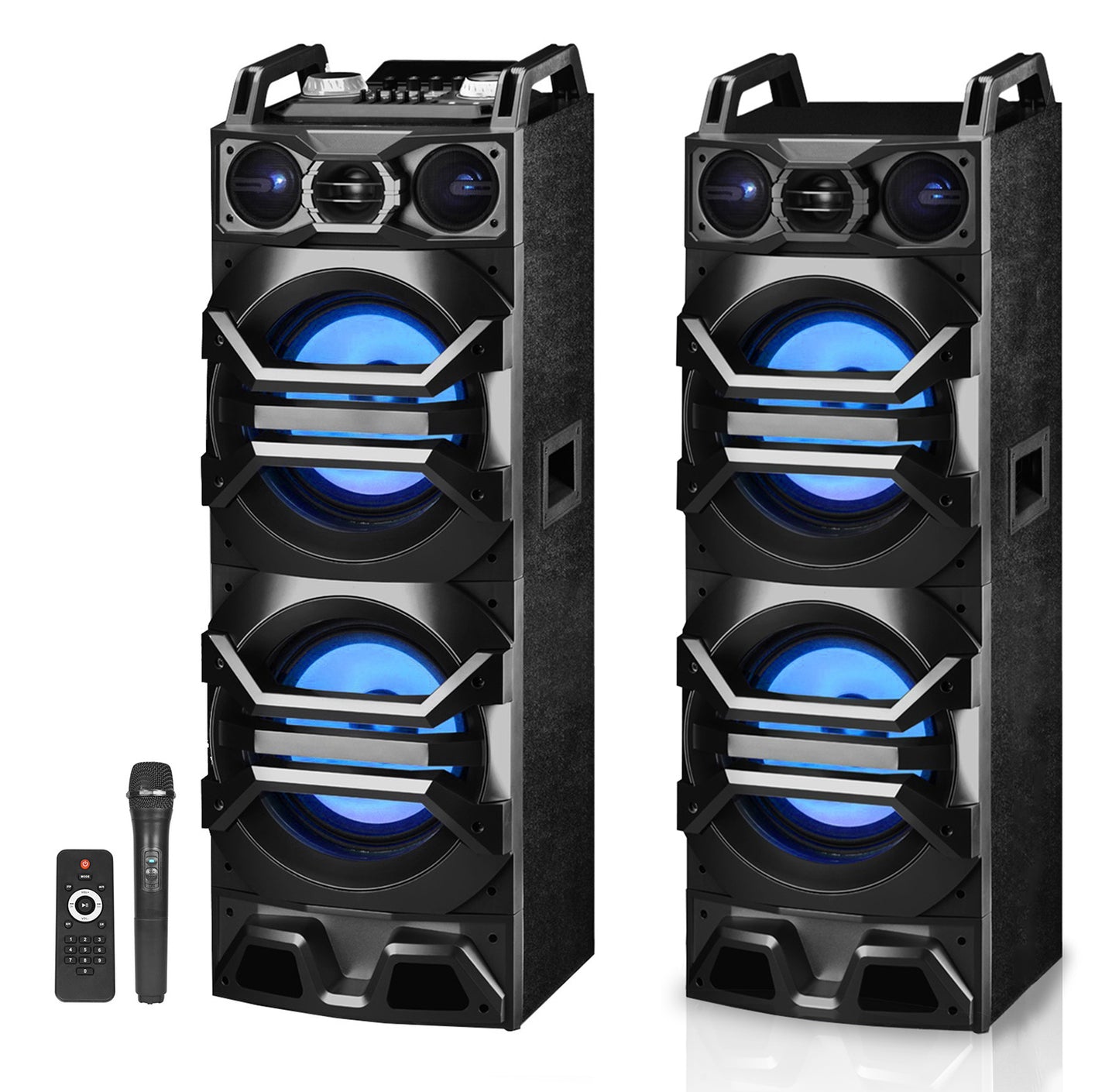 Technical Pro Dual 10" 3000w Home Theater Bluetooth Speakers w/USB/SD/LED+Mic