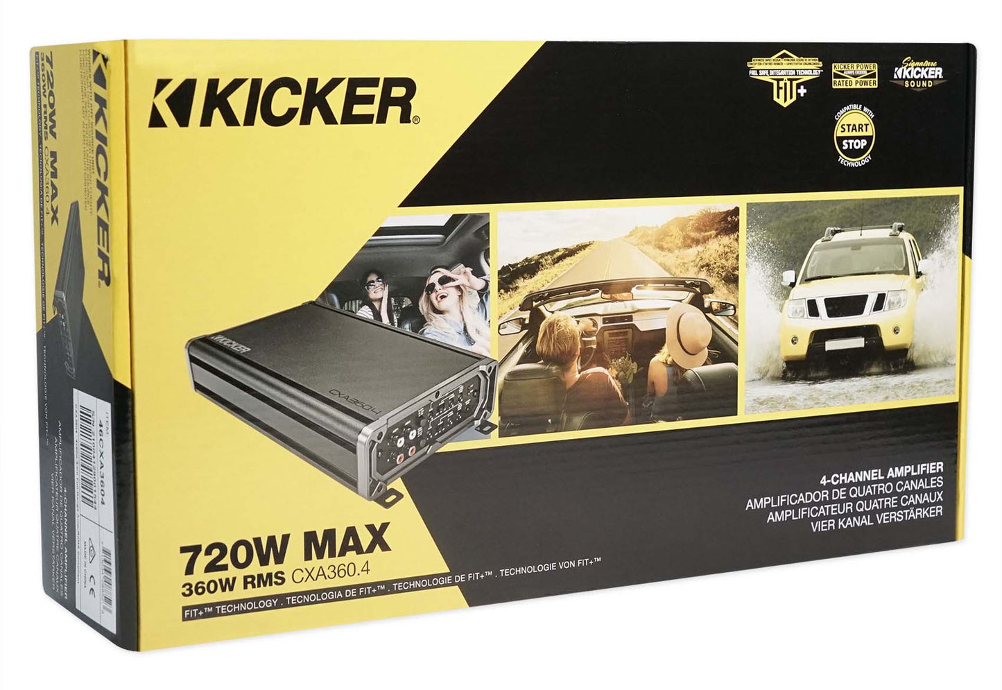 KICKER 46CXA3604T CXA360.4 360w RMS 4-Channel Car Amplifier+6x9"+4x6" Speakers