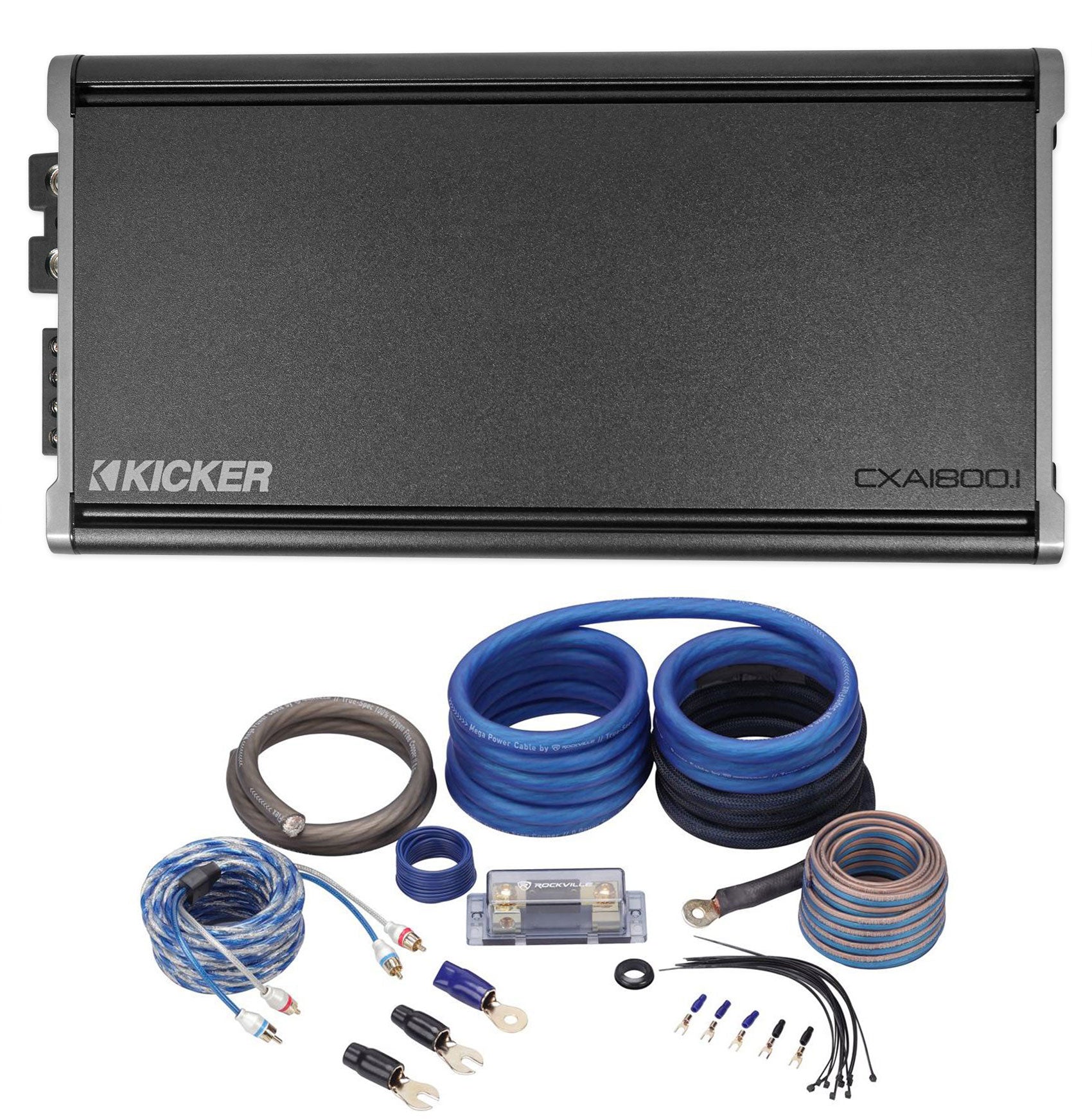 KICKER 46CXA18001 CXA1800.1 Mono Amp – 1800W RMS Car Amplifier – Includes Bass Knob