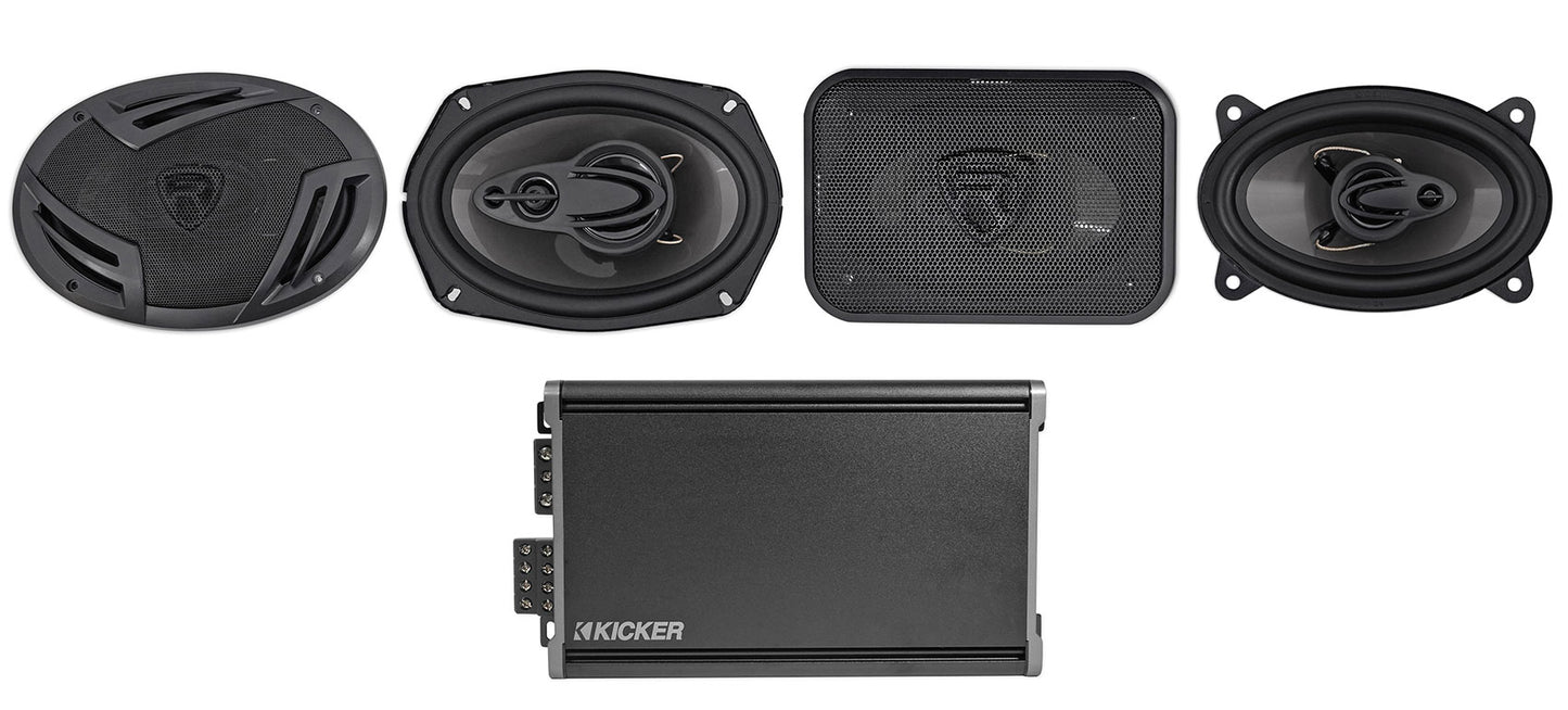 KICKER 46CXA3604T CXA360.4 360w RMS 4-Channel Car Amplifier+6x9"+4x6" Speakers