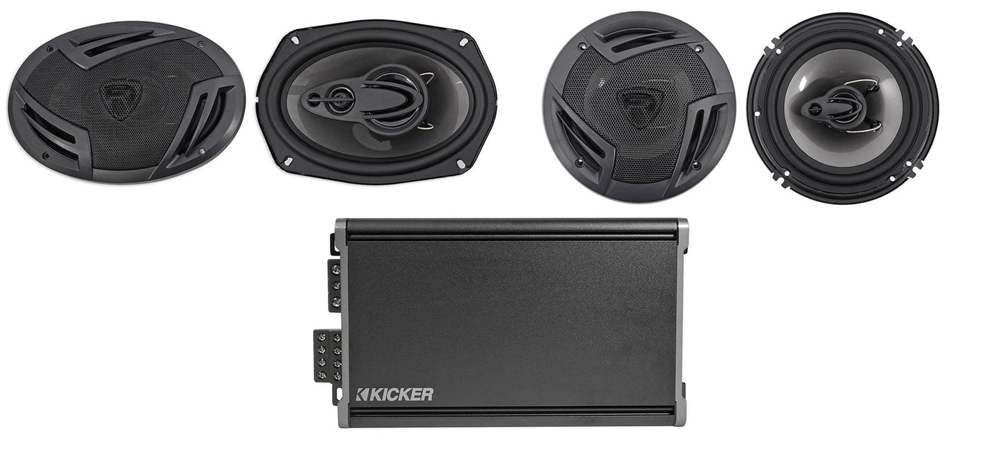 KICKER 46CXA3604T CXA360.4 360w RMS 4-Channel Car Amplifier+6x9"+6.5" Speakers
