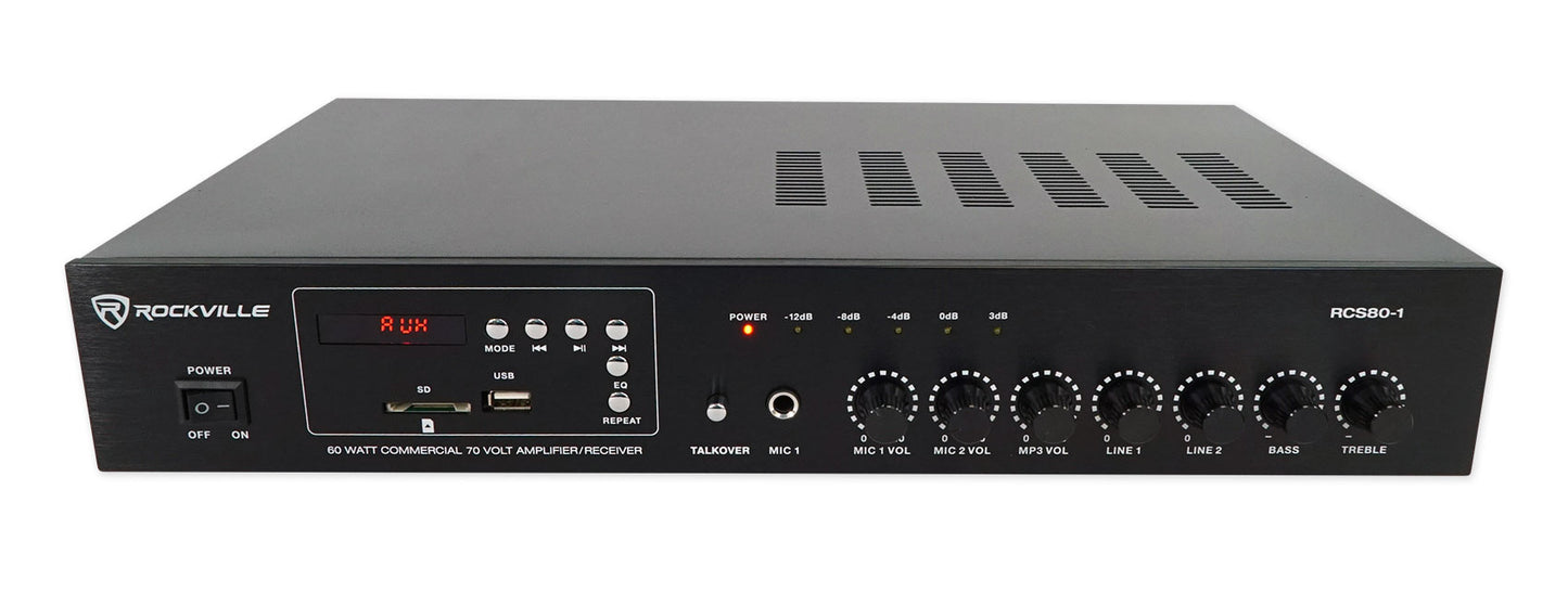 RCS80-1 Amplifier + CCL6T White 8-Pack + Wall Volume Control Bundle