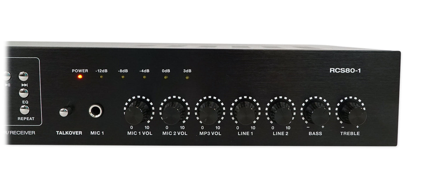 RCS80-1 60W Amplifier + RMC-XLR Wired Microphone Bundle