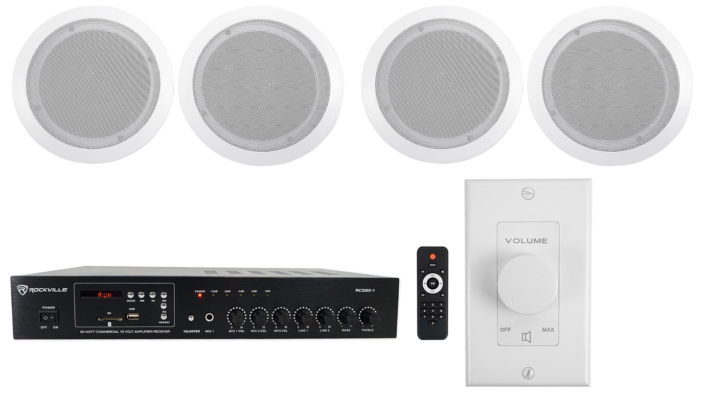 CC65T White 2-Pack + RCS80-1 Amplifier Bundle