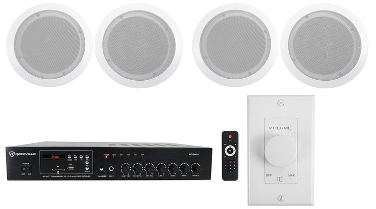CC65T White 2-Pack + RCS80-1 Amplifier Bundle
