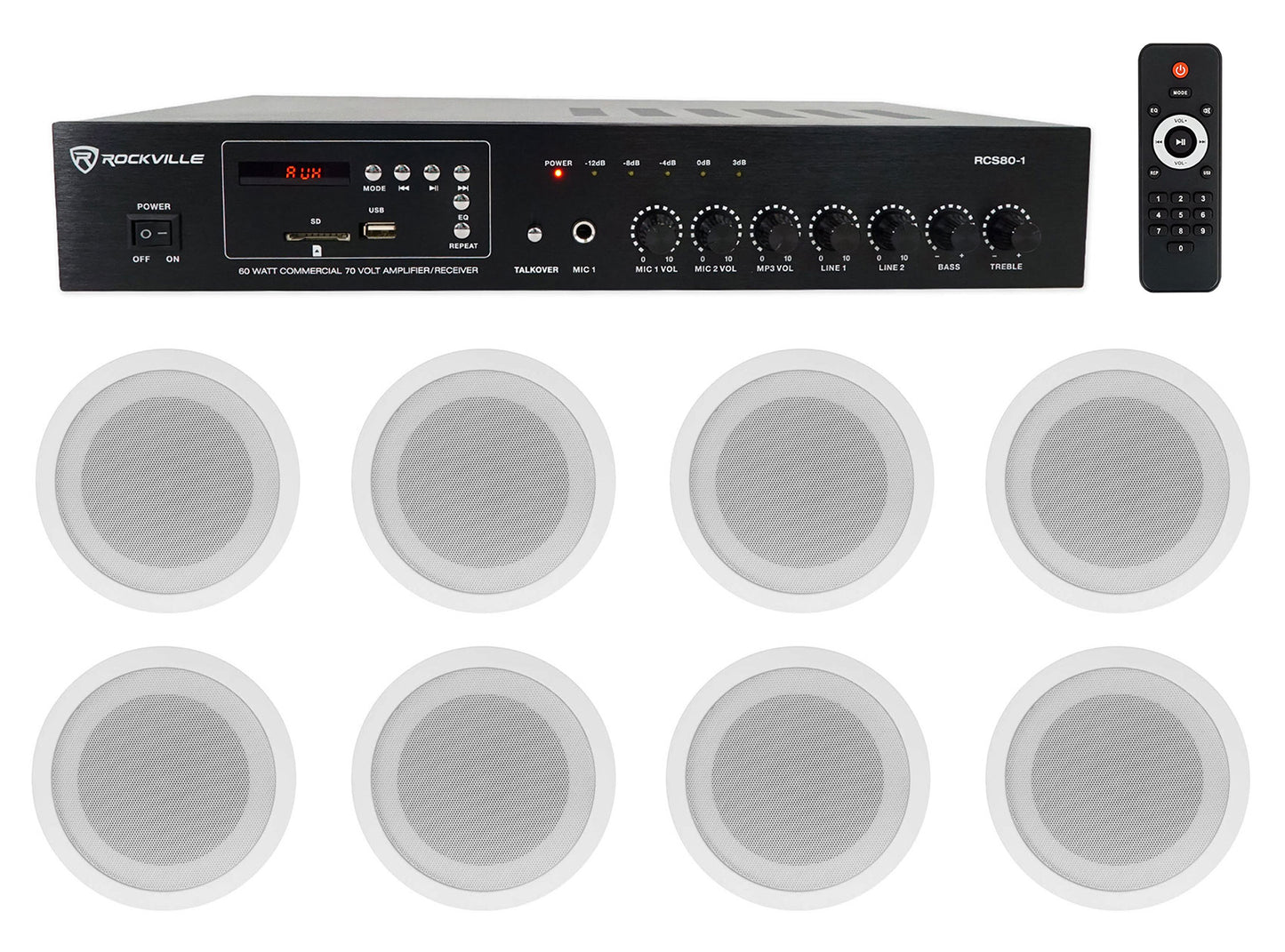 CCL5T White 8-Pack + RCS80-1 Bundle