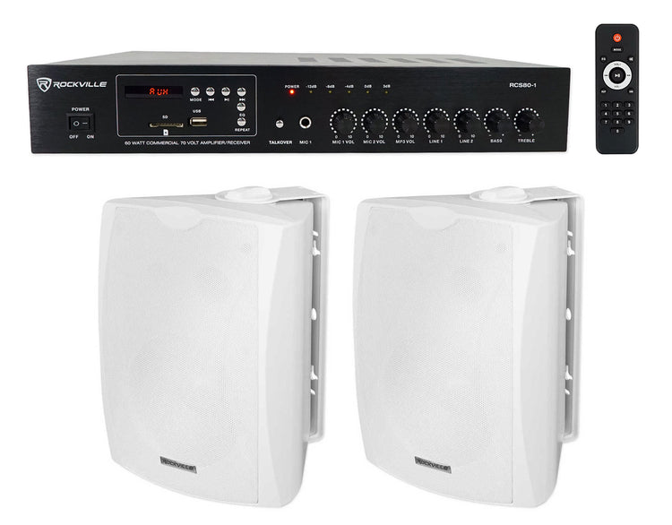 RCS80-1 + WET-5W White Speakers Bundle