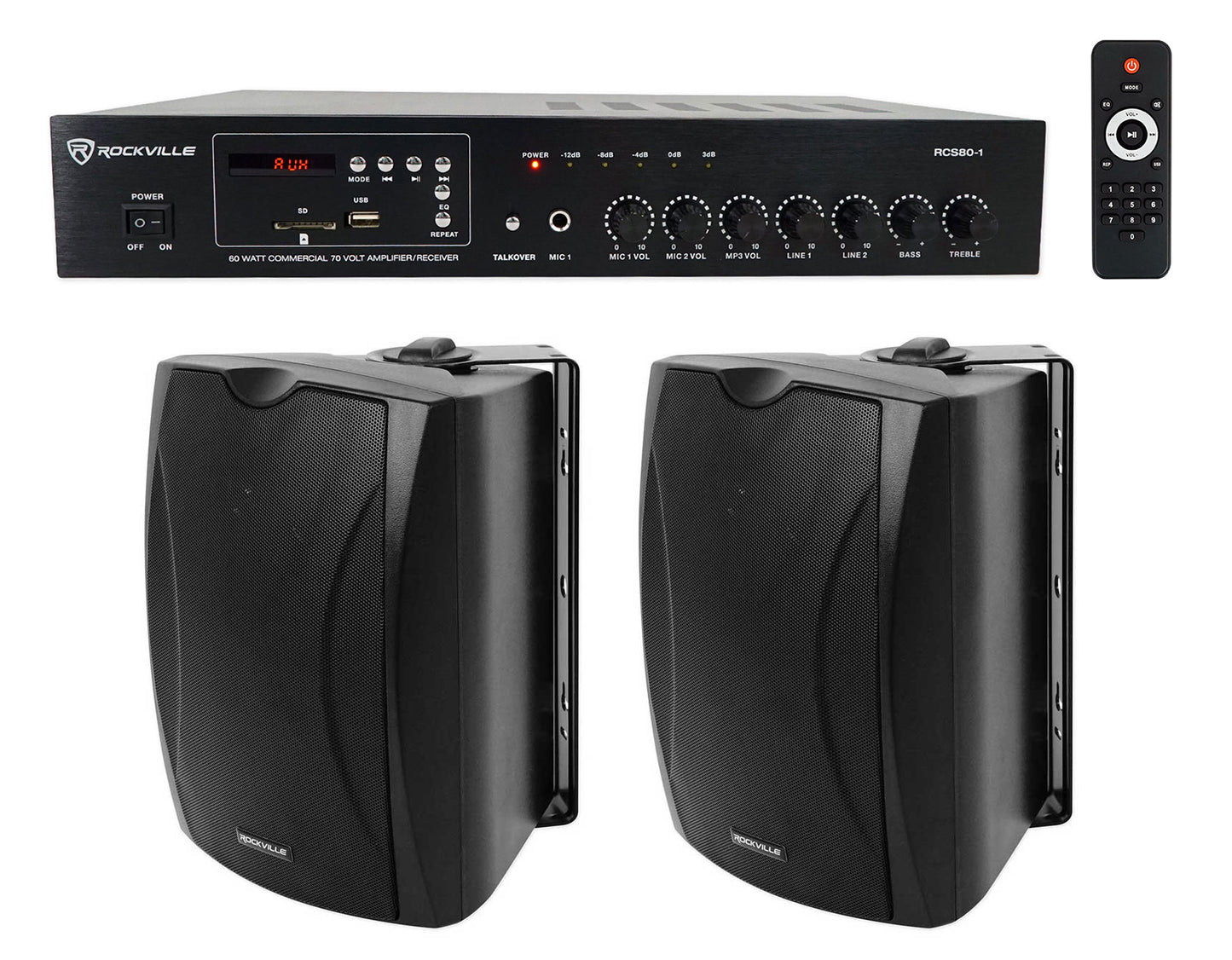 RCS80-1 + WET-6B Black Speakers Bundle