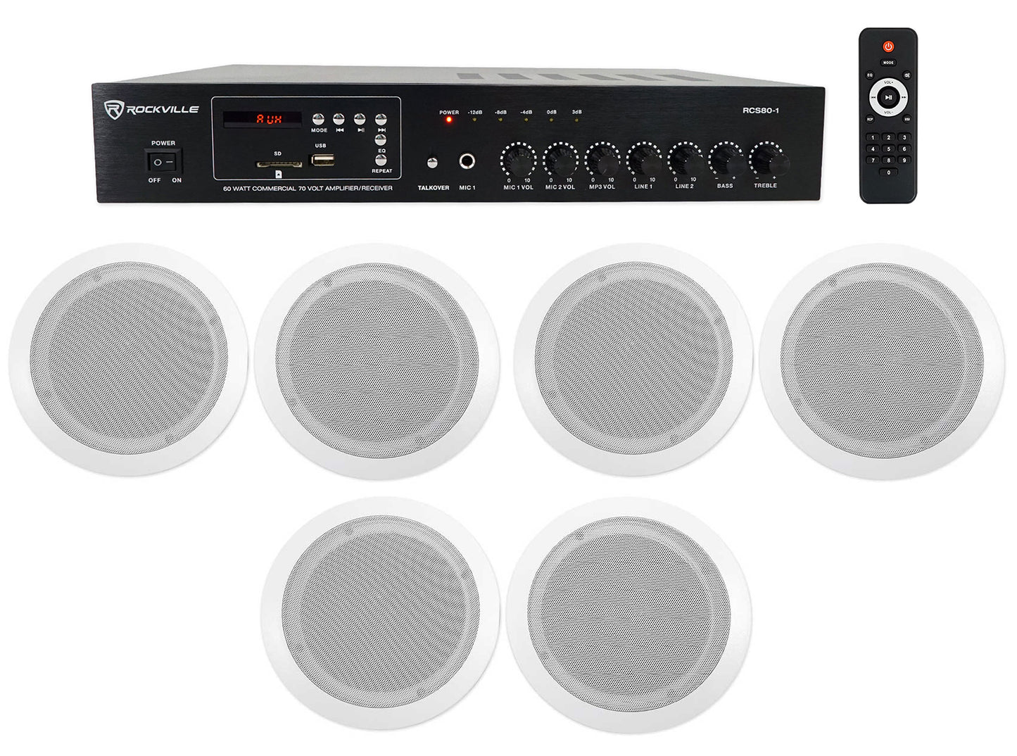 CC65T White 6-Pack + RCS80-1 Bundle