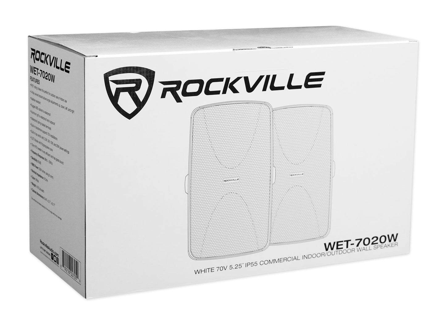 WET-7020W White 8-Pack + RCS180-6 Amplifier Bundle