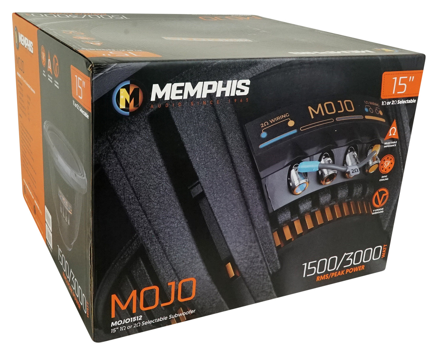Memphis Audio MOJO 1512 15" 3000w Competition Subwoofer+Vented Sub Box Enclosure