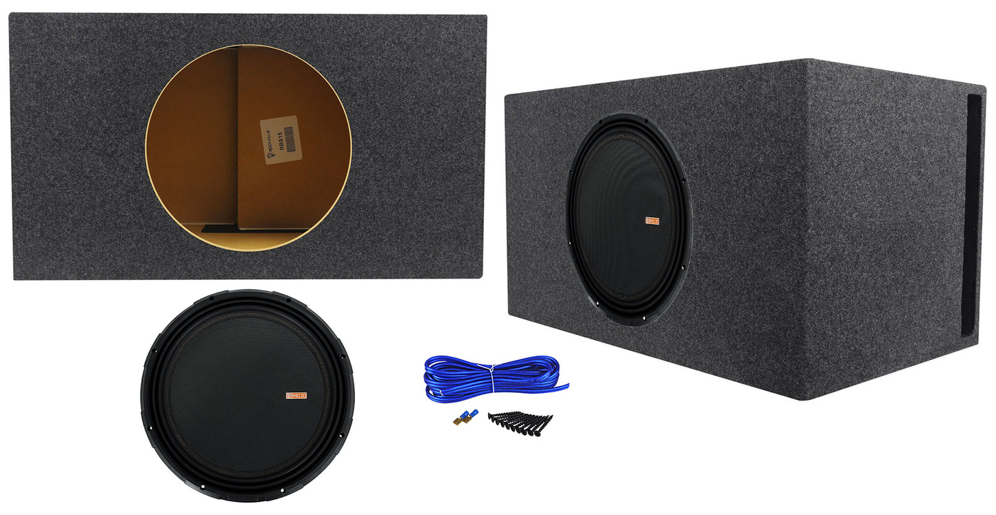 Memphis Audio MOJO 1512 15" 3000w Competition Subwoofer+Vented Sub Box Enclosure