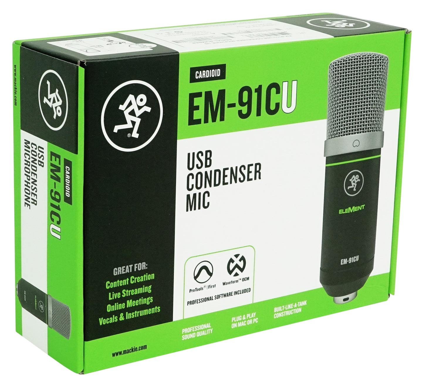 Mackie EM-91CU USB Condenser Recording Zoom Podcast Microphone Mic+Boom Arm