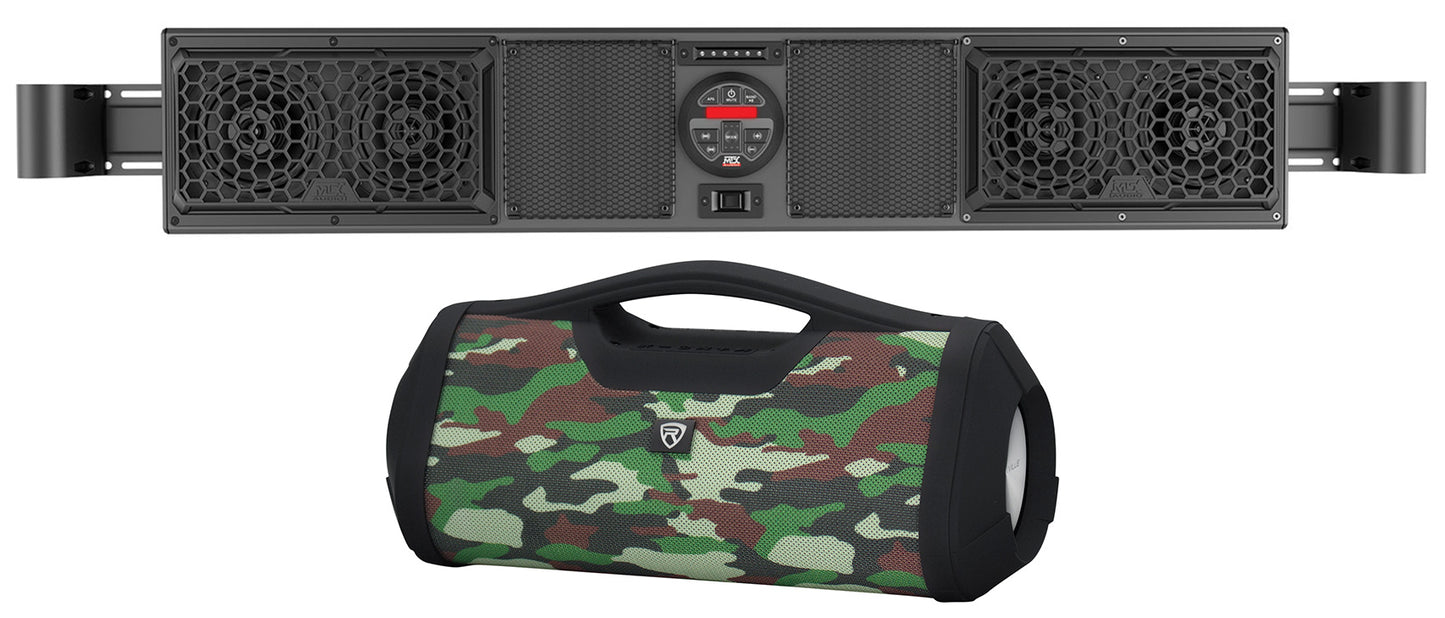MTX MUDSYS41 Four-Speaker Marine Soundbar System w/Bluetooth For ATV/UTV+Boombox
