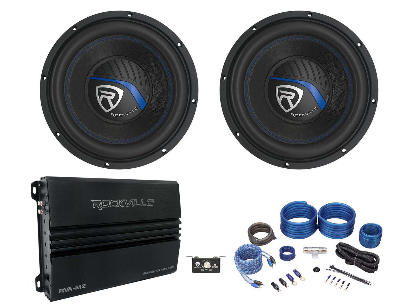 K5 W10K5S2 10" Subwoofer 2-Pack + RVA-M2 Amplifier Bundle