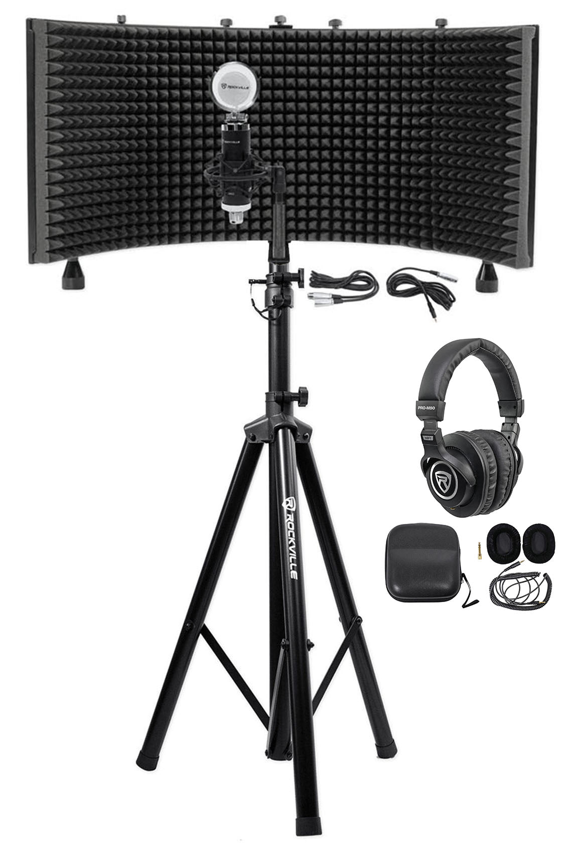 RockShield 3 Isolation Shield + RCM03 Mic + PRO-M50 Headphones Bundle