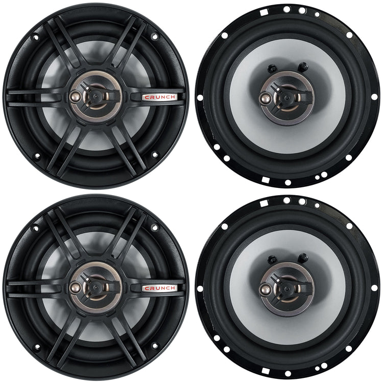 (4) Crunch CS653 6.5" Car Audio 3-Way Speakers 300 Watts Max 6 1/2" Inch