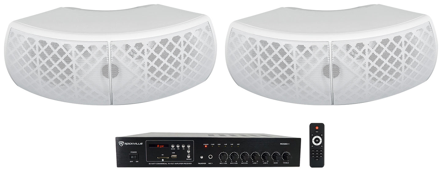 RCS80-1 + WET-D4 White Speakers Bundle