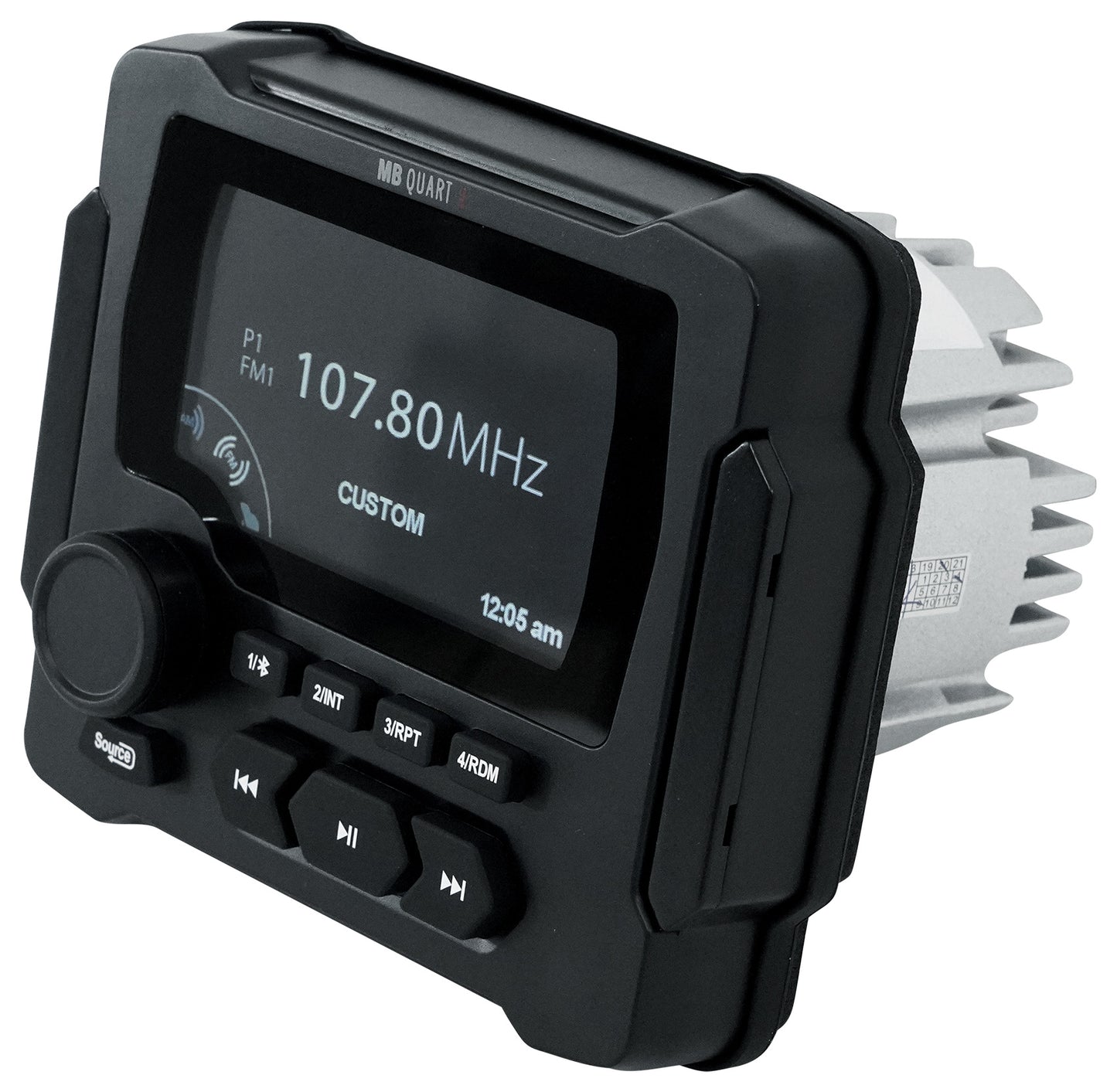 MB Quart GMR-LED Marine/Boat Receiver w/Bluetooth/USB+(4) 8" Black LED Speakers