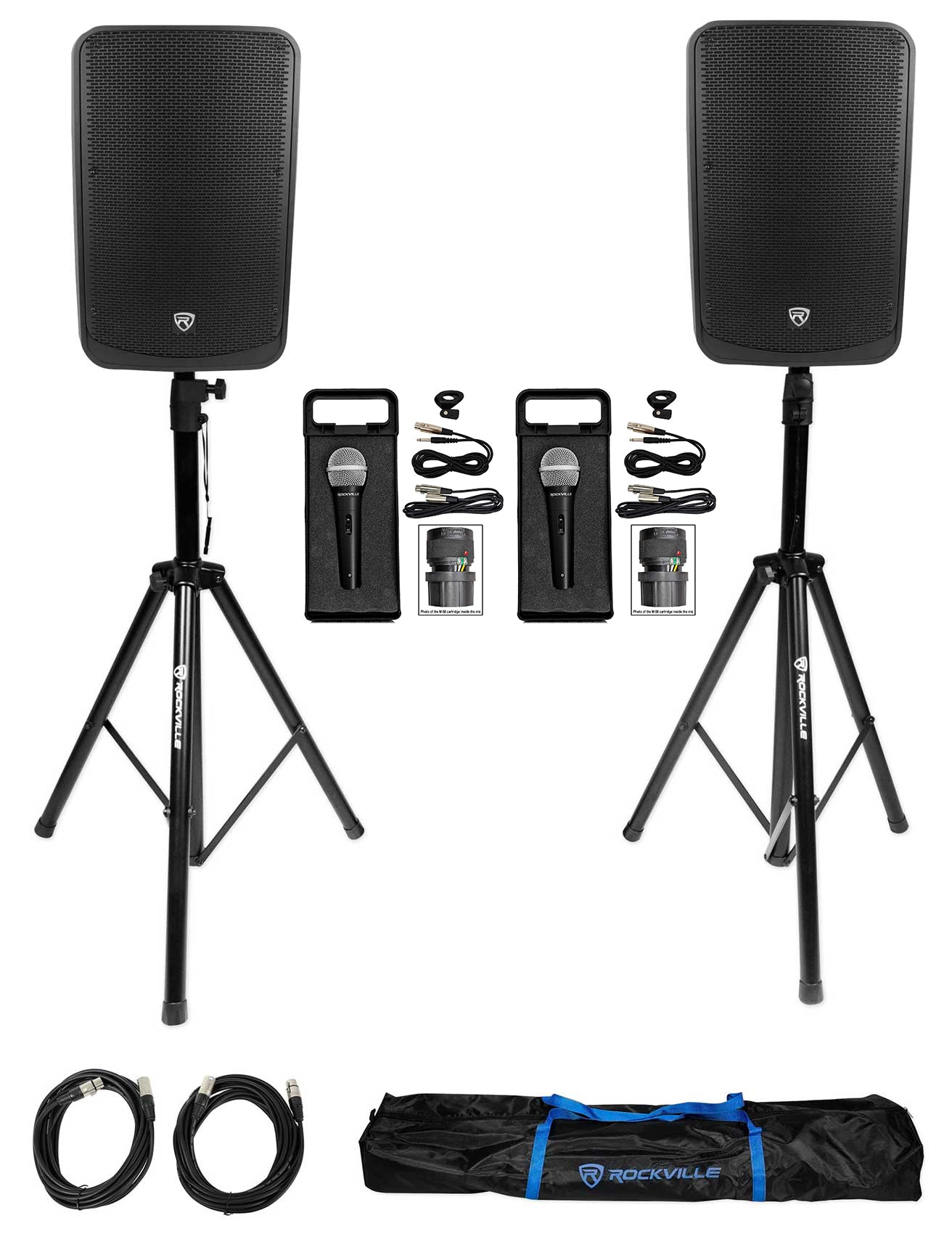 TITAN 15 2-Pack + Tripod Stands & Wired Microphones Bundle