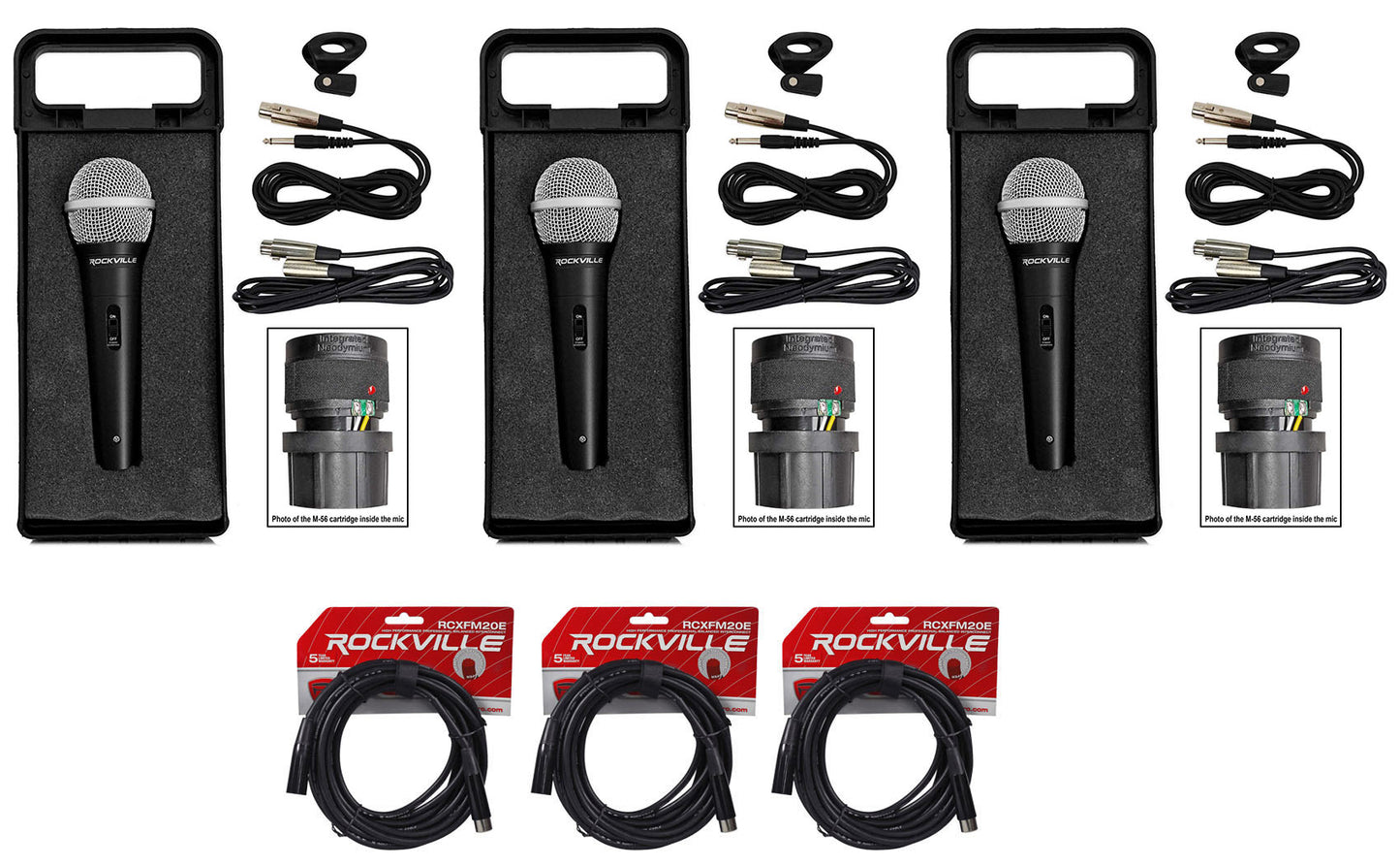 RMC-XLR 3-Pack + 20' XLR Cables Bundle