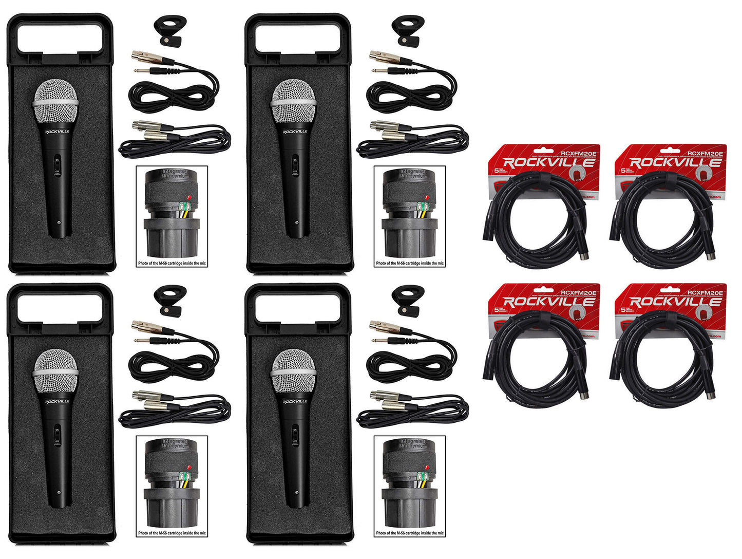 RMC-XLR 4-Pack + 20' XLR Cables Bundle