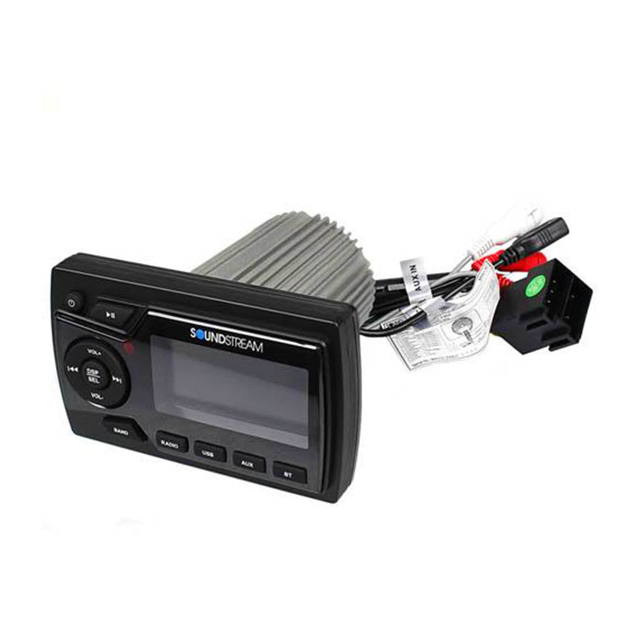 Soundstream MHU-32 Marine Boat ATV/UTV Bluetooth Receiver+2 Black 5.25" Speakers