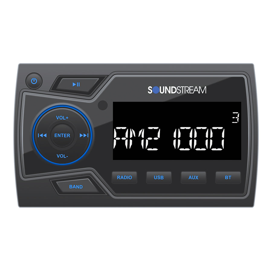 Soundstream MHU-32 Marine Boat ATV/UTV Bluetooth Receiver+4 Black 5.25" Speakers